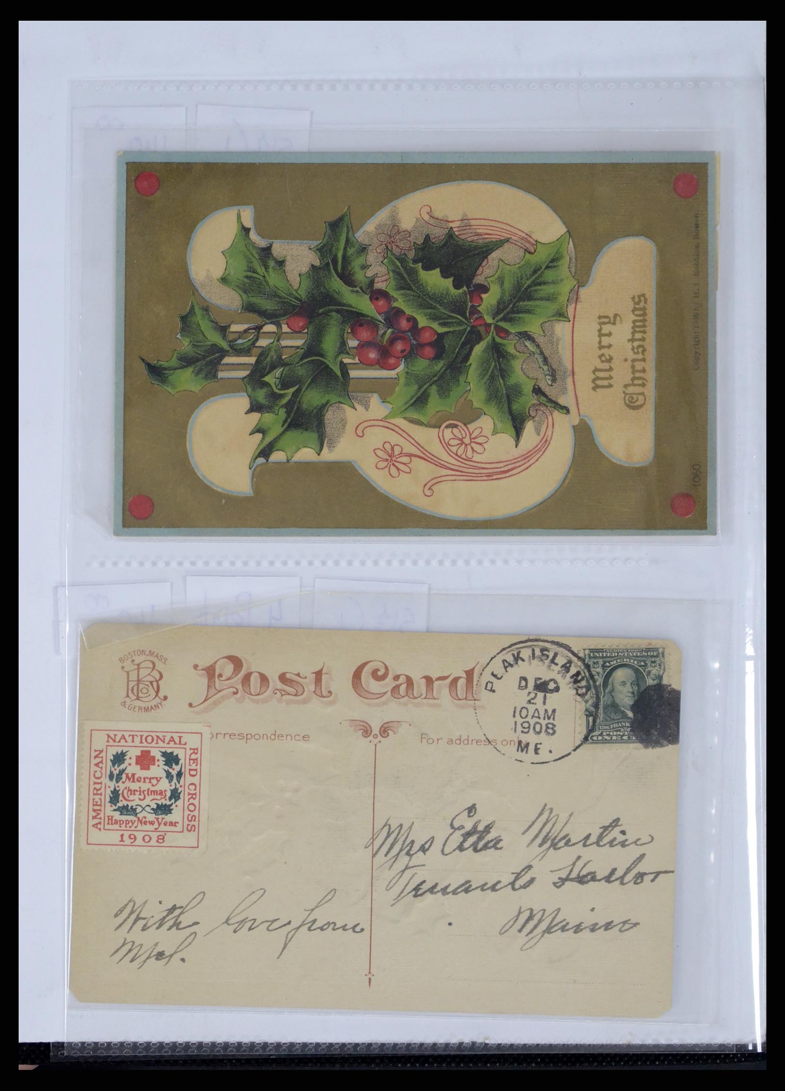 37668 058 - Stamp collection 37668 USA Christmas seals on cover 1908-2009.