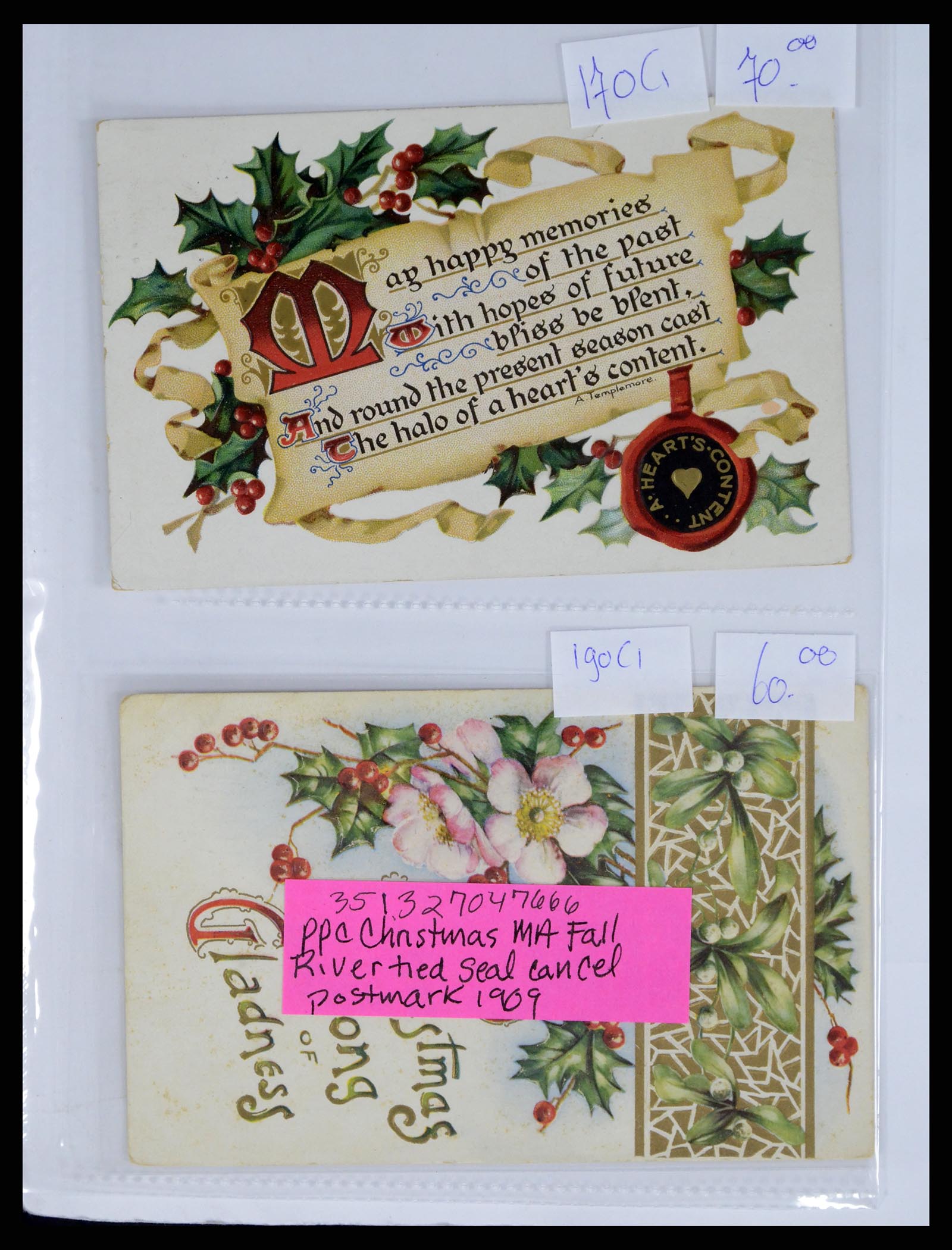 37668 061 - Stamp collection 37668 USA Christmas seals on cover 1908-2009.