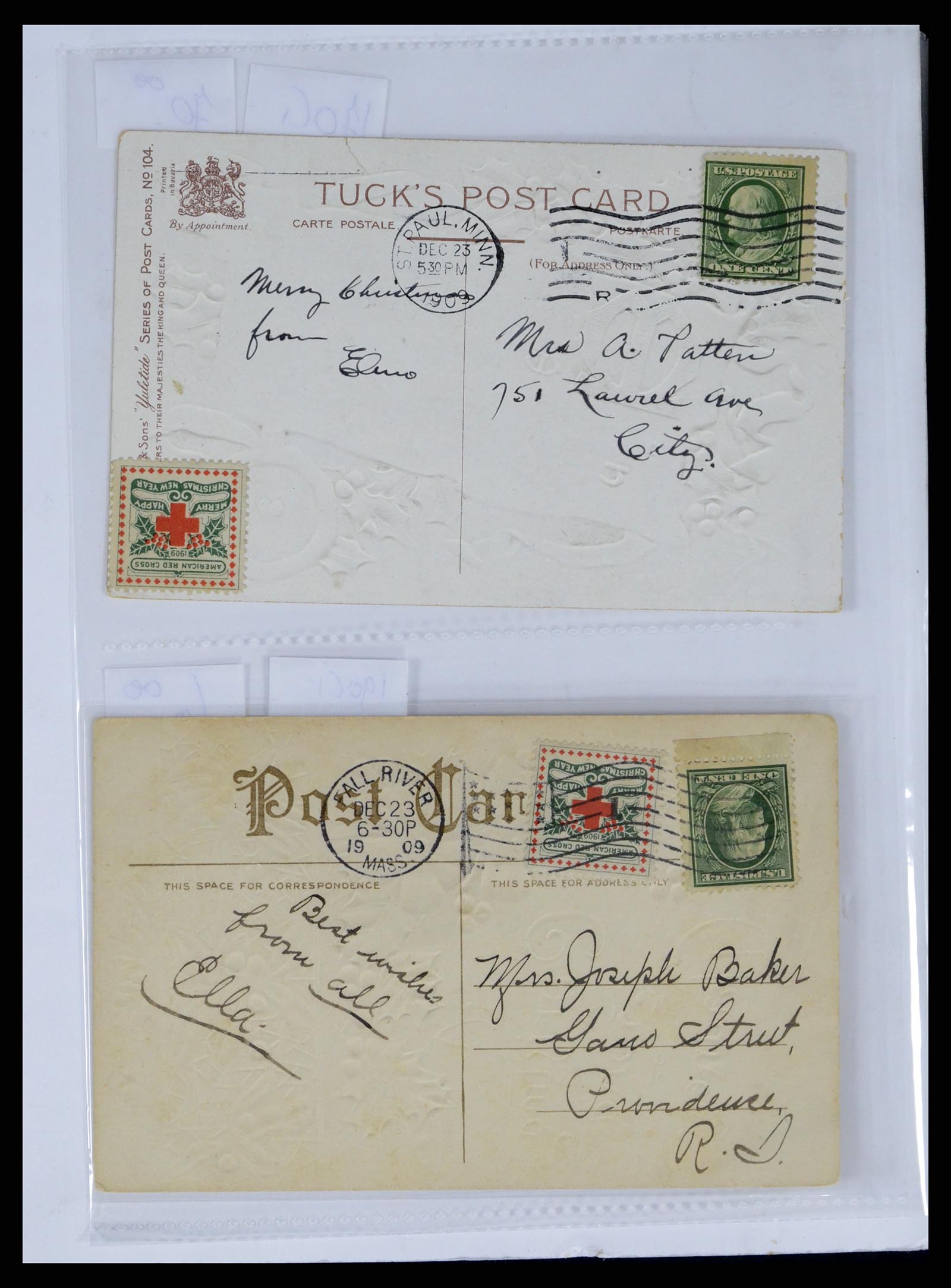 37668 062 - Stamp collection 37668 USA Christmas seals on cover 1908-2009.