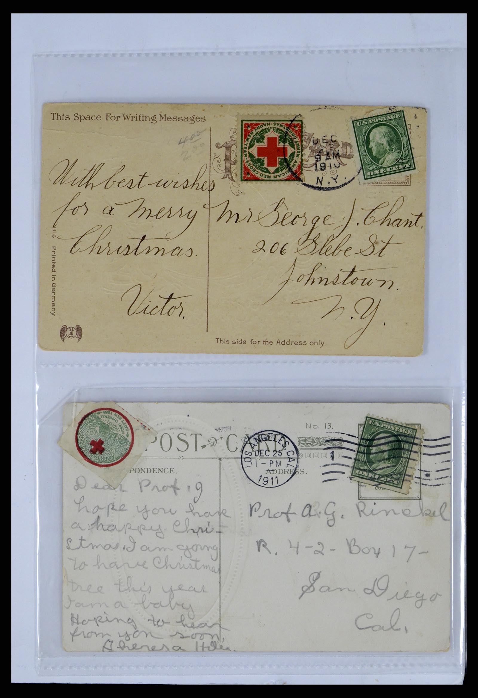 37668 072 - Stamp collection 37668 USA Christmas seals on cover 1908-2009.