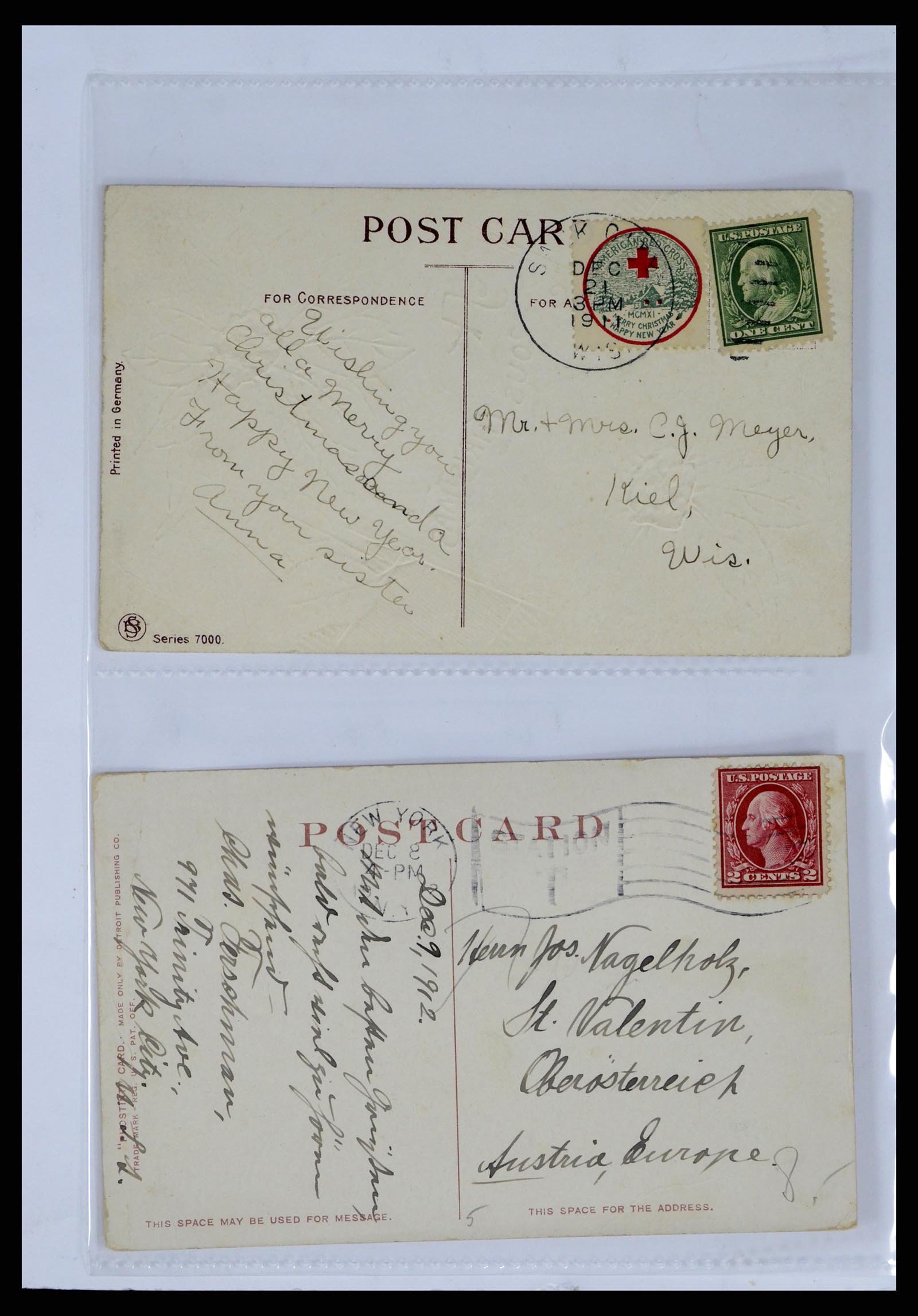 37668 074 - Stamp collection 37668 USA Christmas seals on cover 1908-2009.