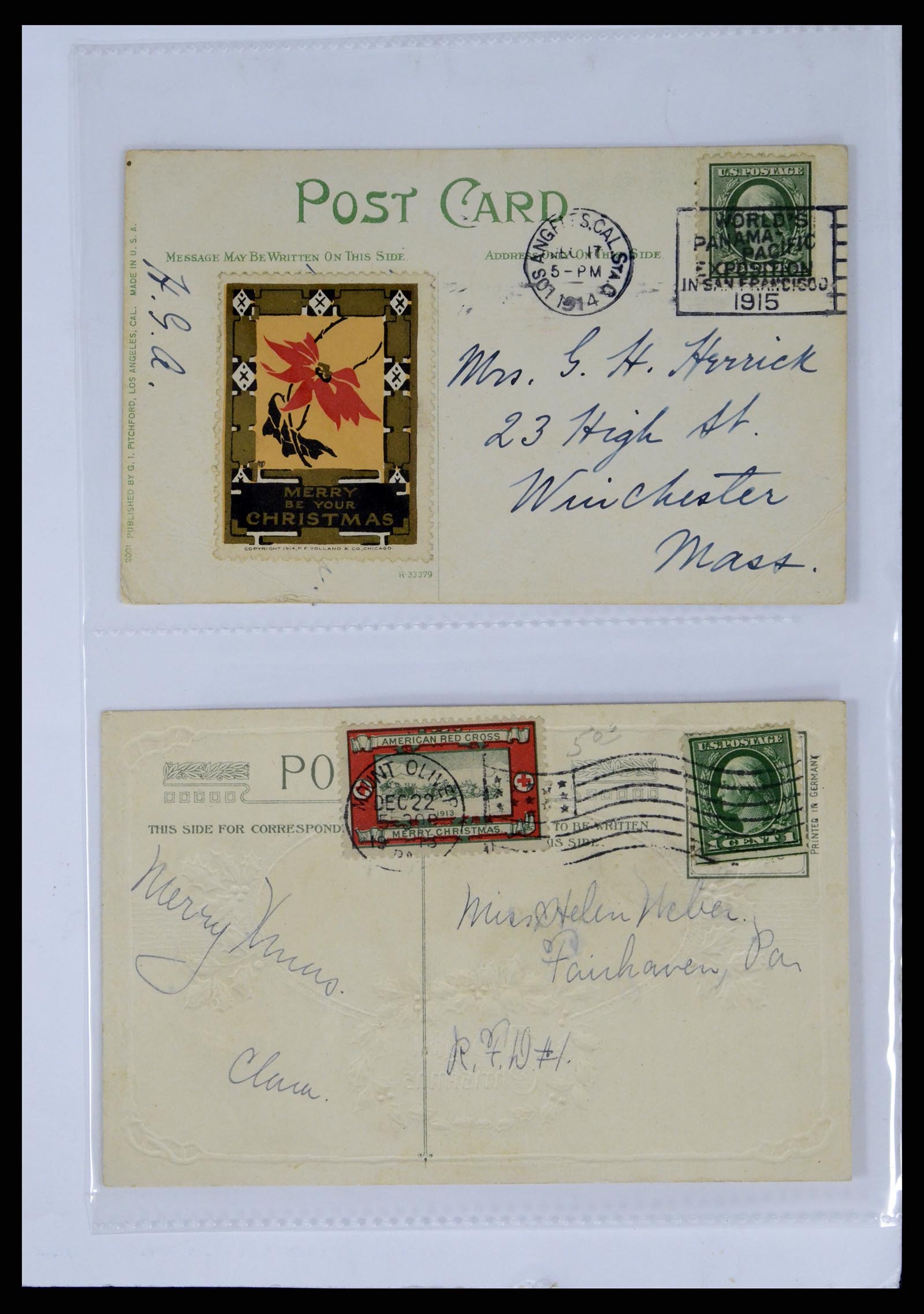 37668 076 - Stamp collection 37668 USA Christmas seals on cover 1908-2009.