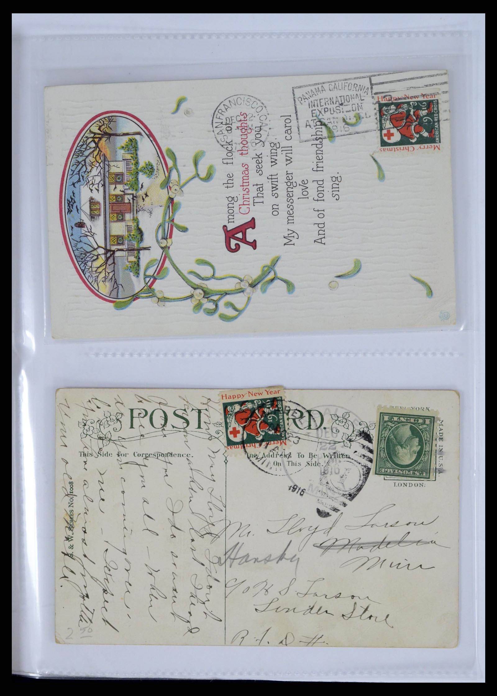 37668 083 - Stamp collection 37668 USA Christmas seals on cover 1908-2009.
