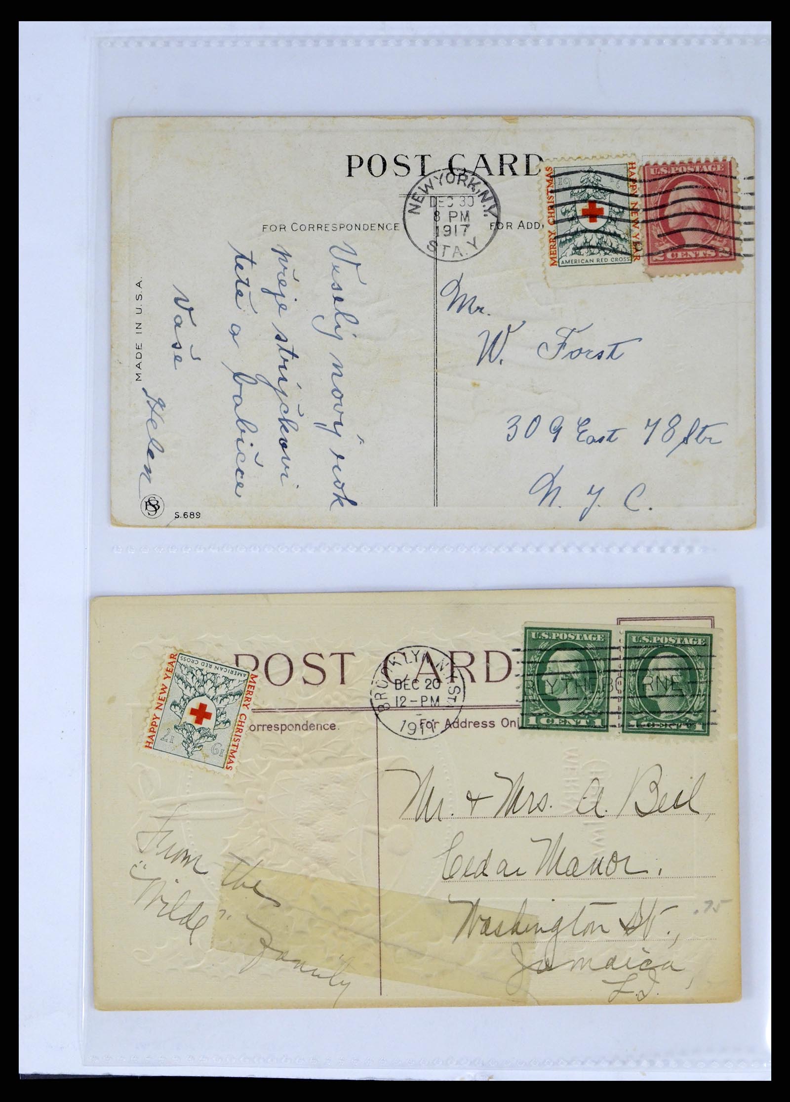 37668 086 - Stamp collection 37668 USA Christmas seals on cover 1908-2009.
