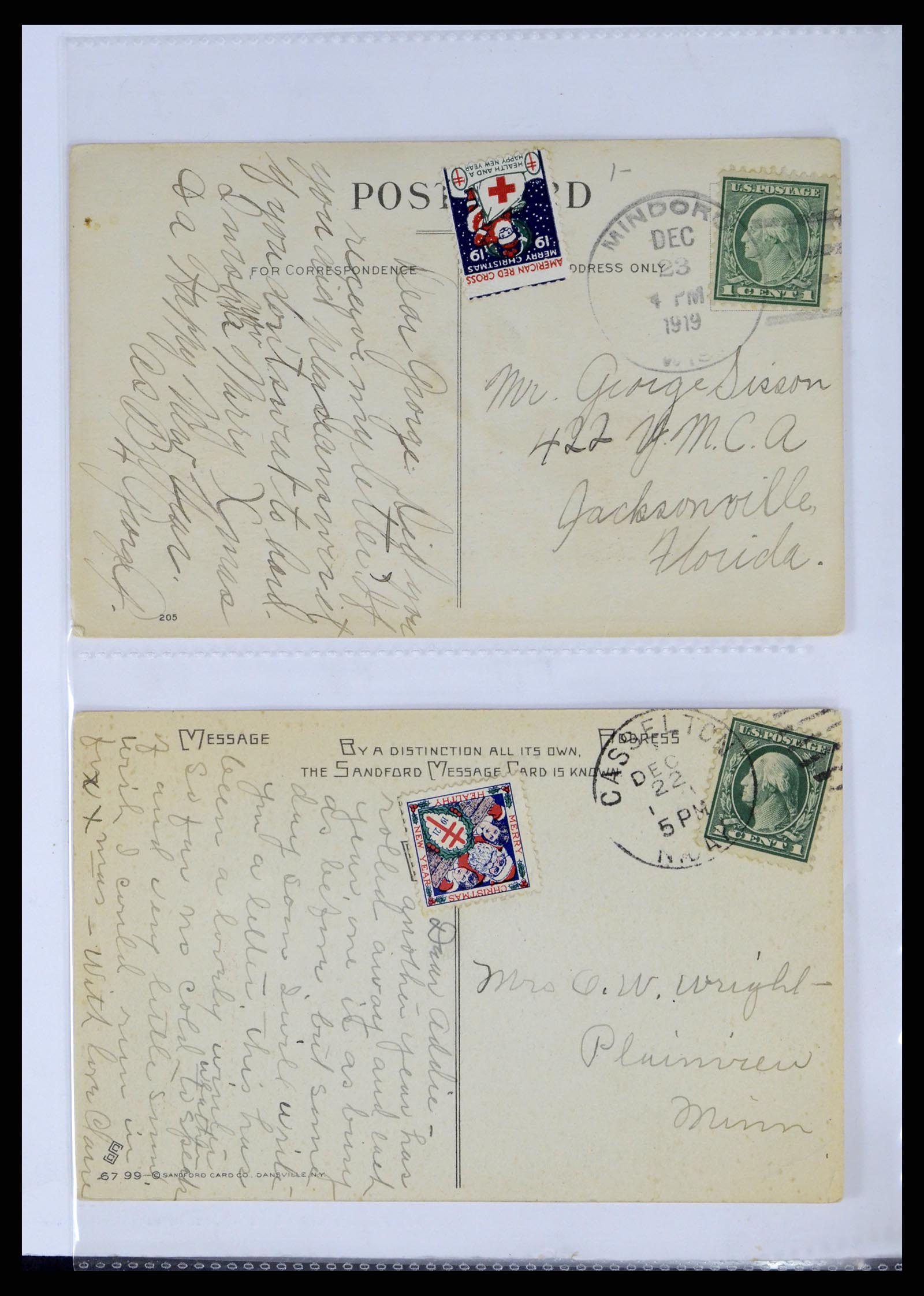 37668 100 - Stamp collection 37668 USA Christmas seals on cover 1908-2009.