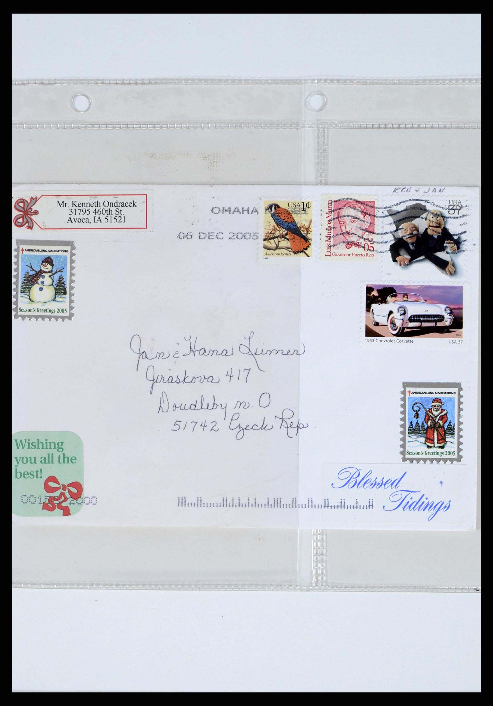 37668 210 - Stamp collection 37668 USA Christmas seals on cover 1908-2009.