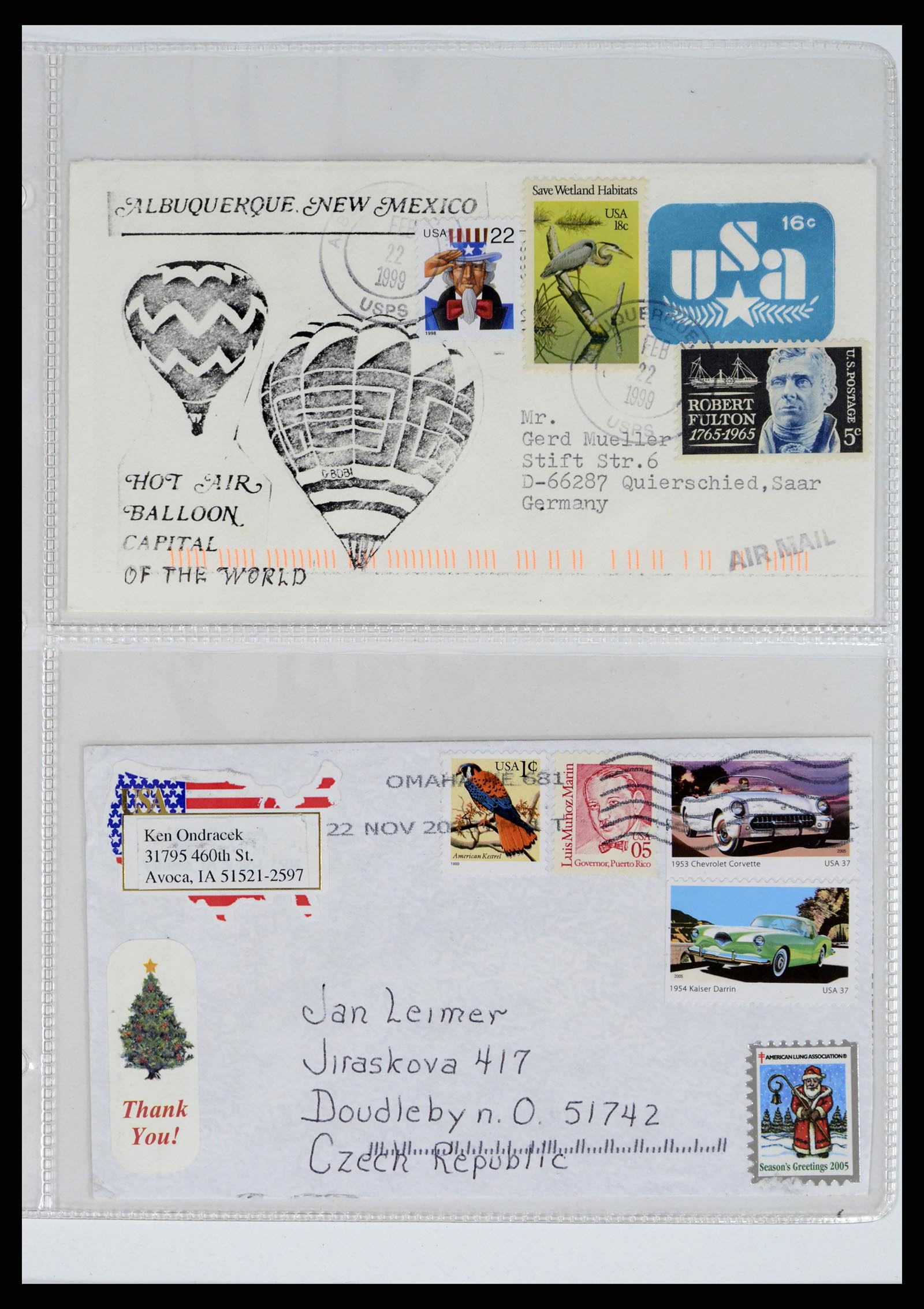 37668 212 - Stamp collection 37668 USA Christmas seals on cover 1908-2009.
