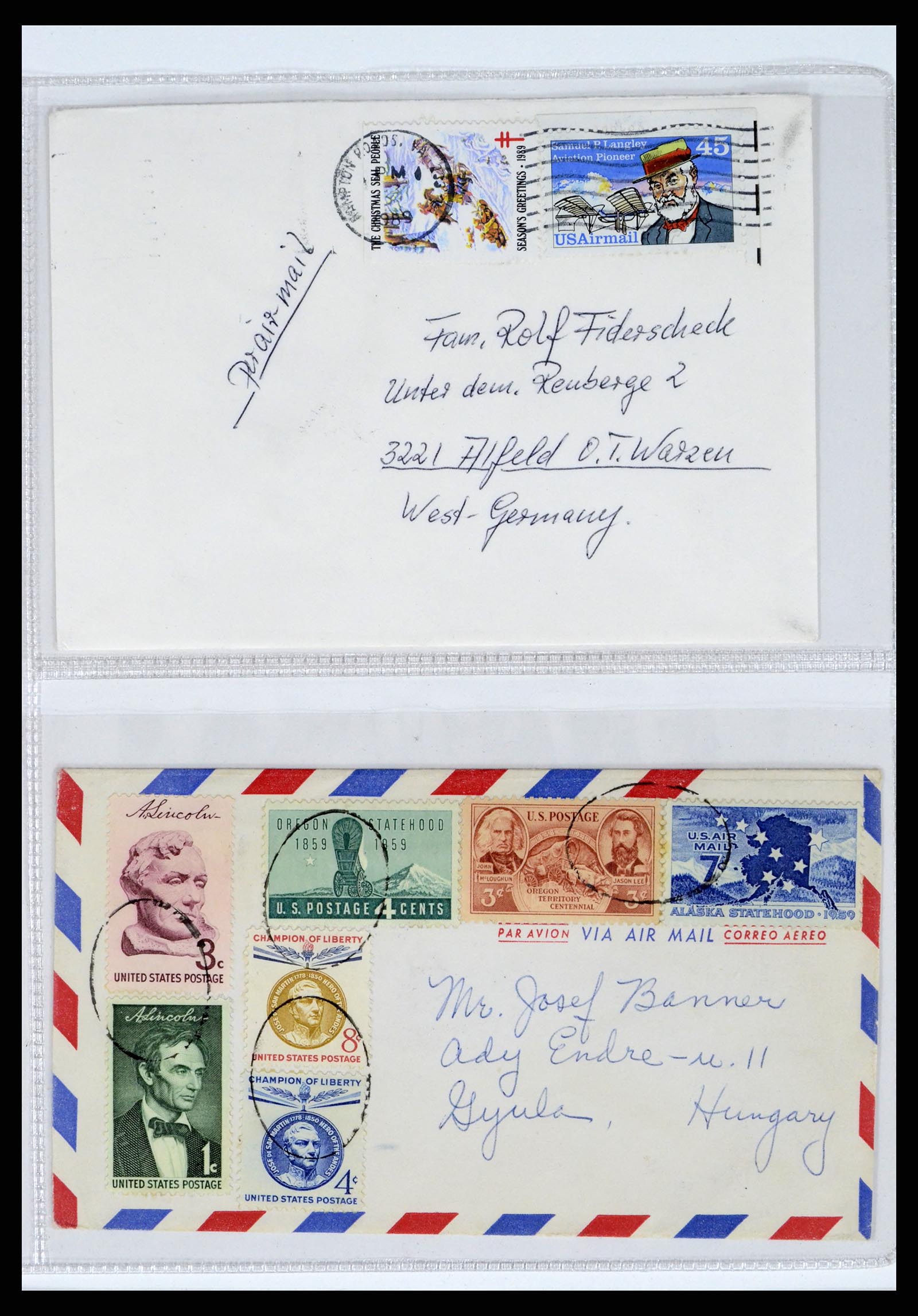 37668 228 - Stamp collection 37668 USA Christmas seals on cover 1908-2009.