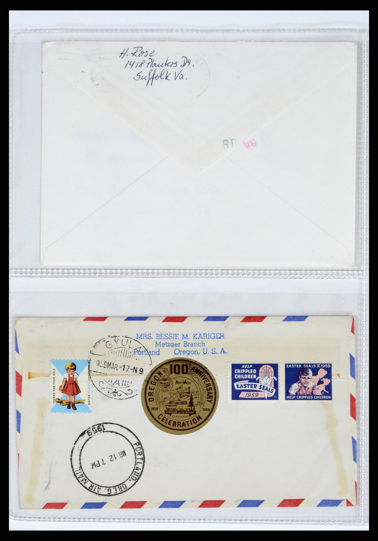 37668 229 - Stamp collection 37668 USA Christmas seals on cover 1908-2009.