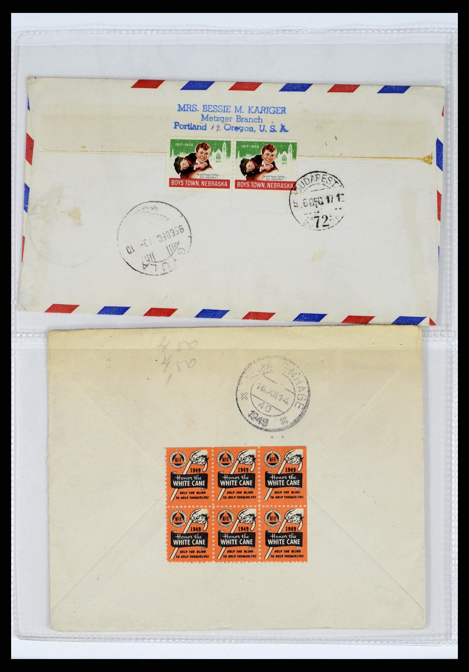 37668 233 - Stamp collection 37668 USA Christmas seals on cover 1908-2009.