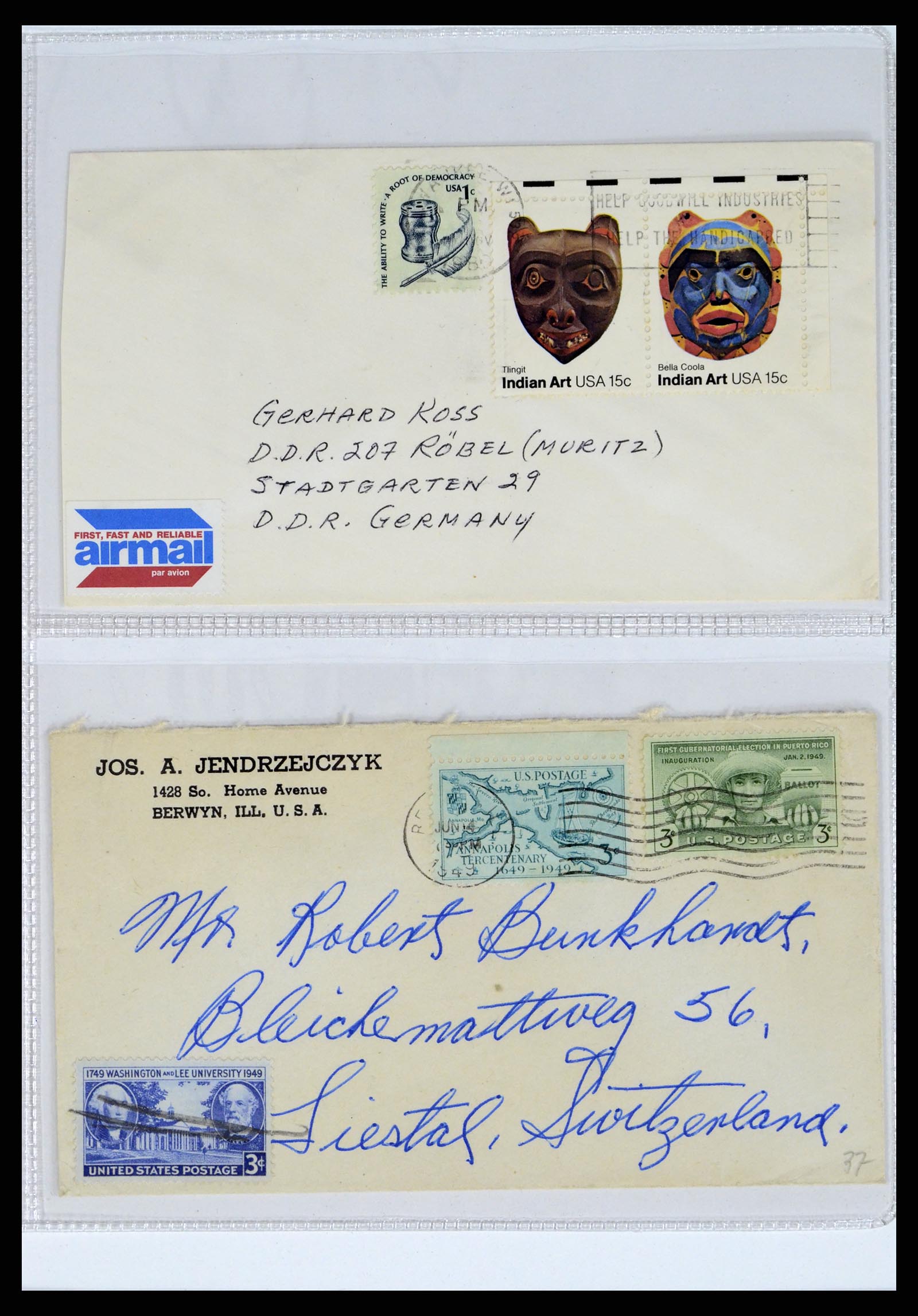 37668 240 - Stamp collection 37668 USA Christmas seals on cover 1908-2009.