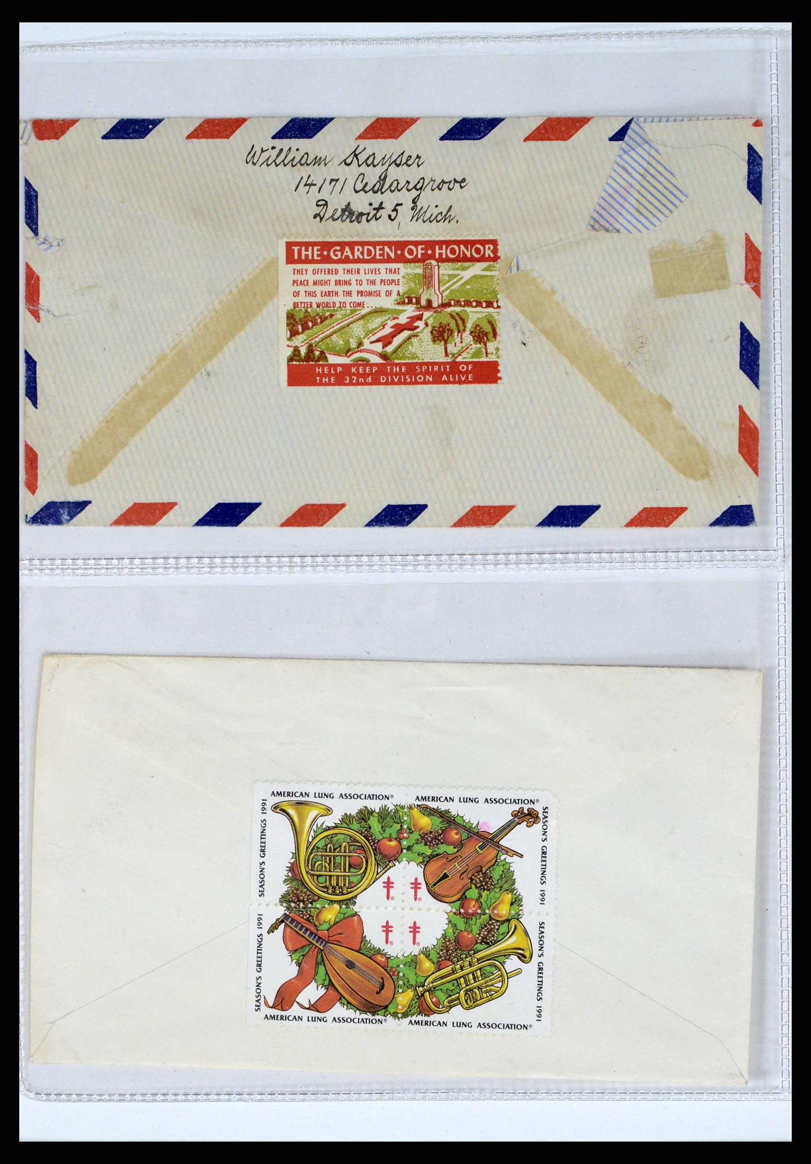 37668 243 - Stamp collection 37668 USA Christmas seals on cover 1908-2009.