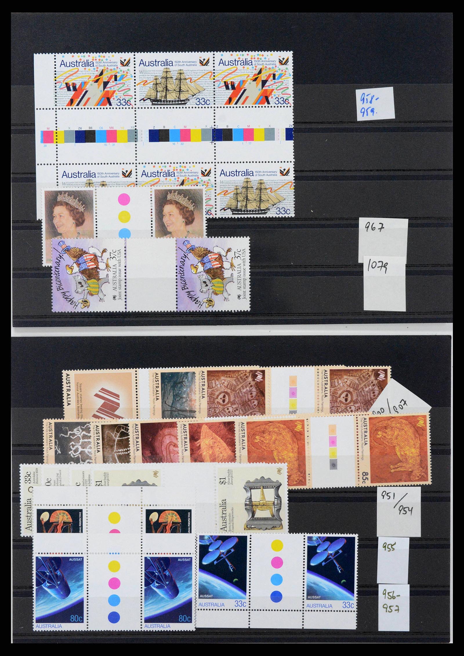37670 0001 - Postzegelverzameling 37670 Australië gutterpairs 1968-2006.
