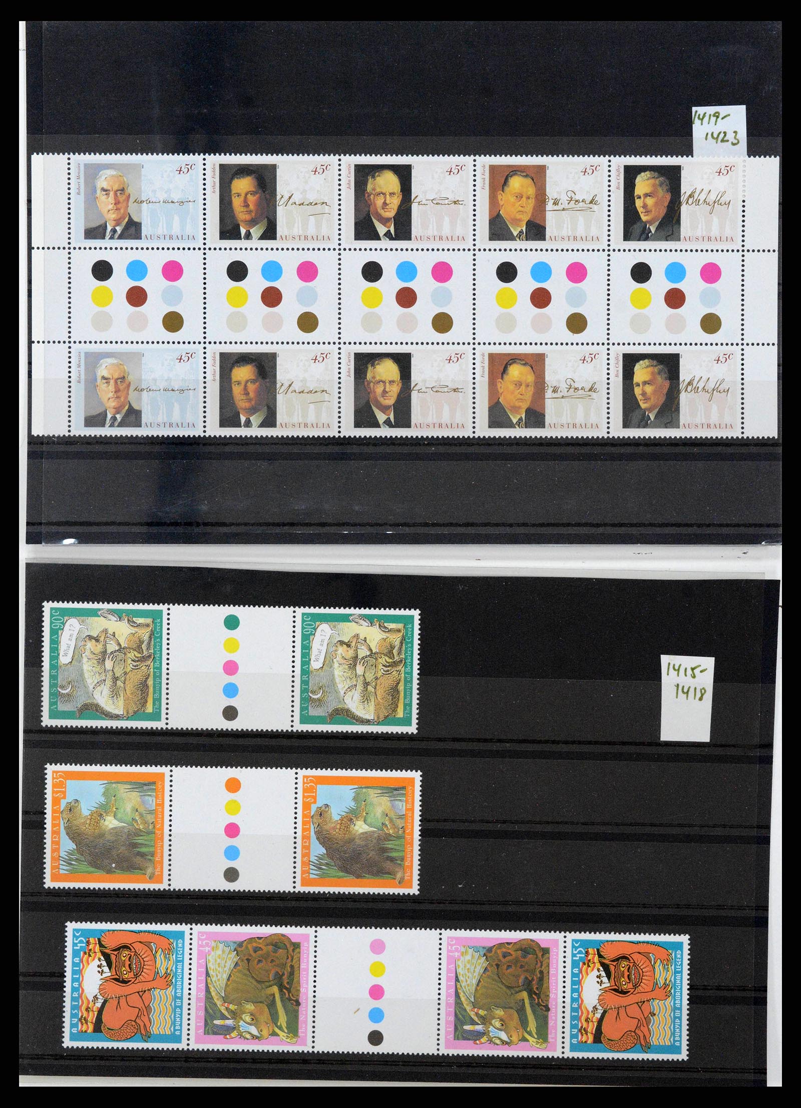 37670 0008 - Stamp collection 37670 Australia gutterpairs 1968-2006.