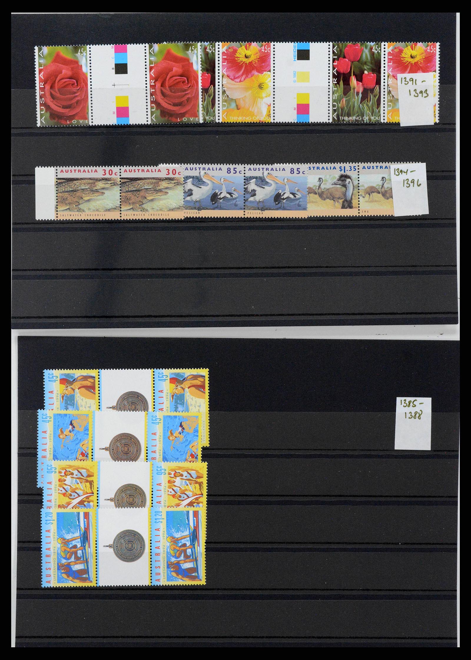 37670 0010 - Postzegelverzameling 37670 Australië gutterpairs 1968-2006.
