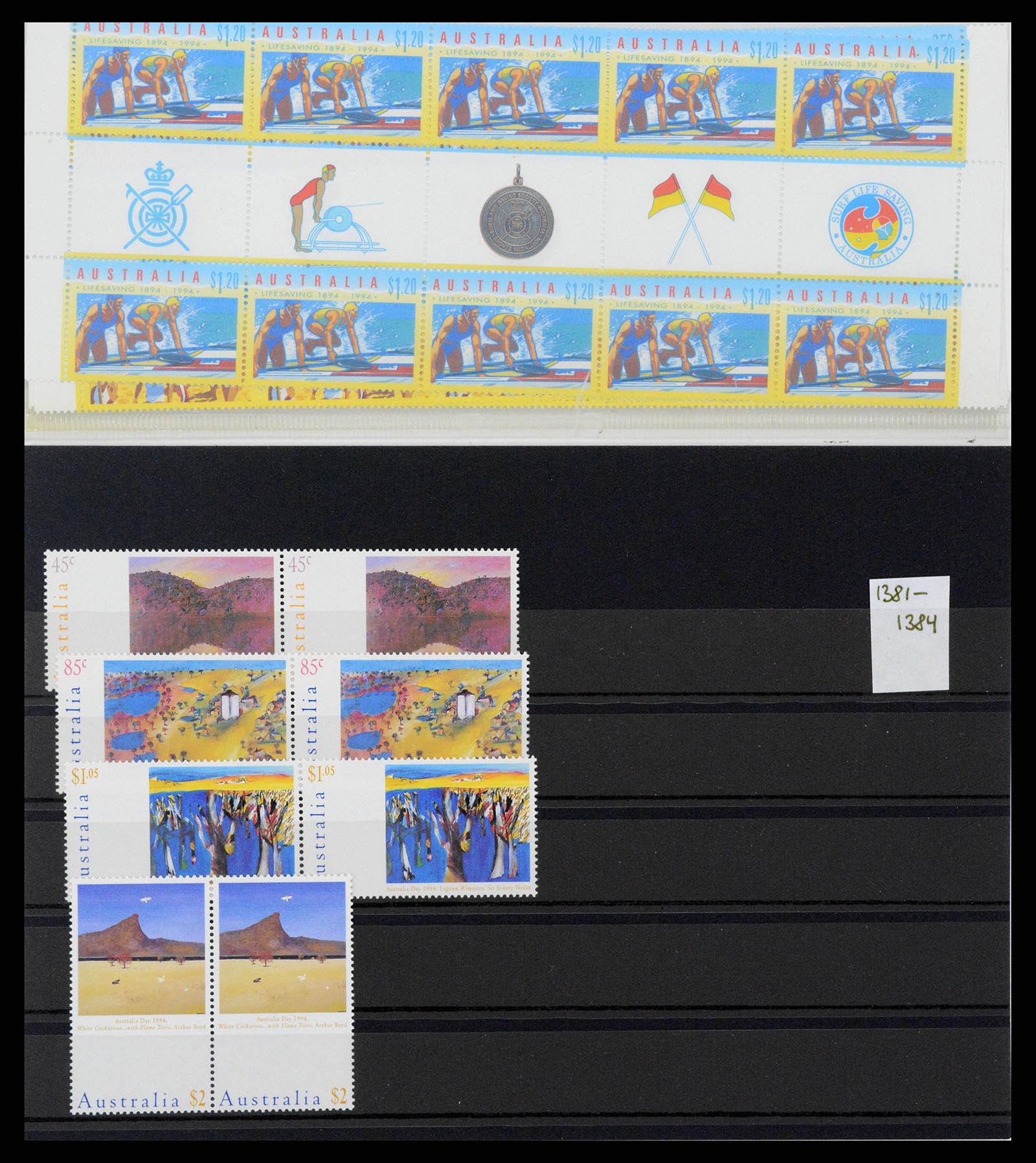 37670 0011 - Stamp collection 37670 Australia gutterpairs 1968-2006.