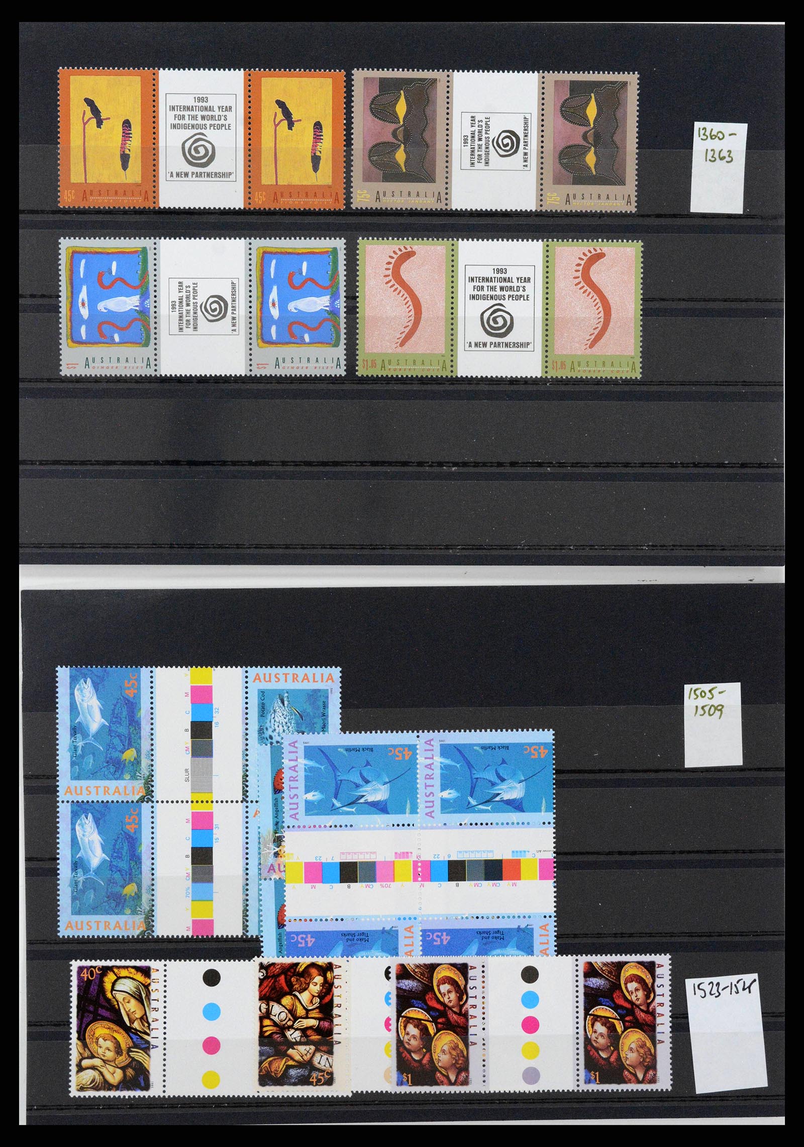 37670 0013 - Stamp collection 37670 Australia gutterpairs 1968-2006.