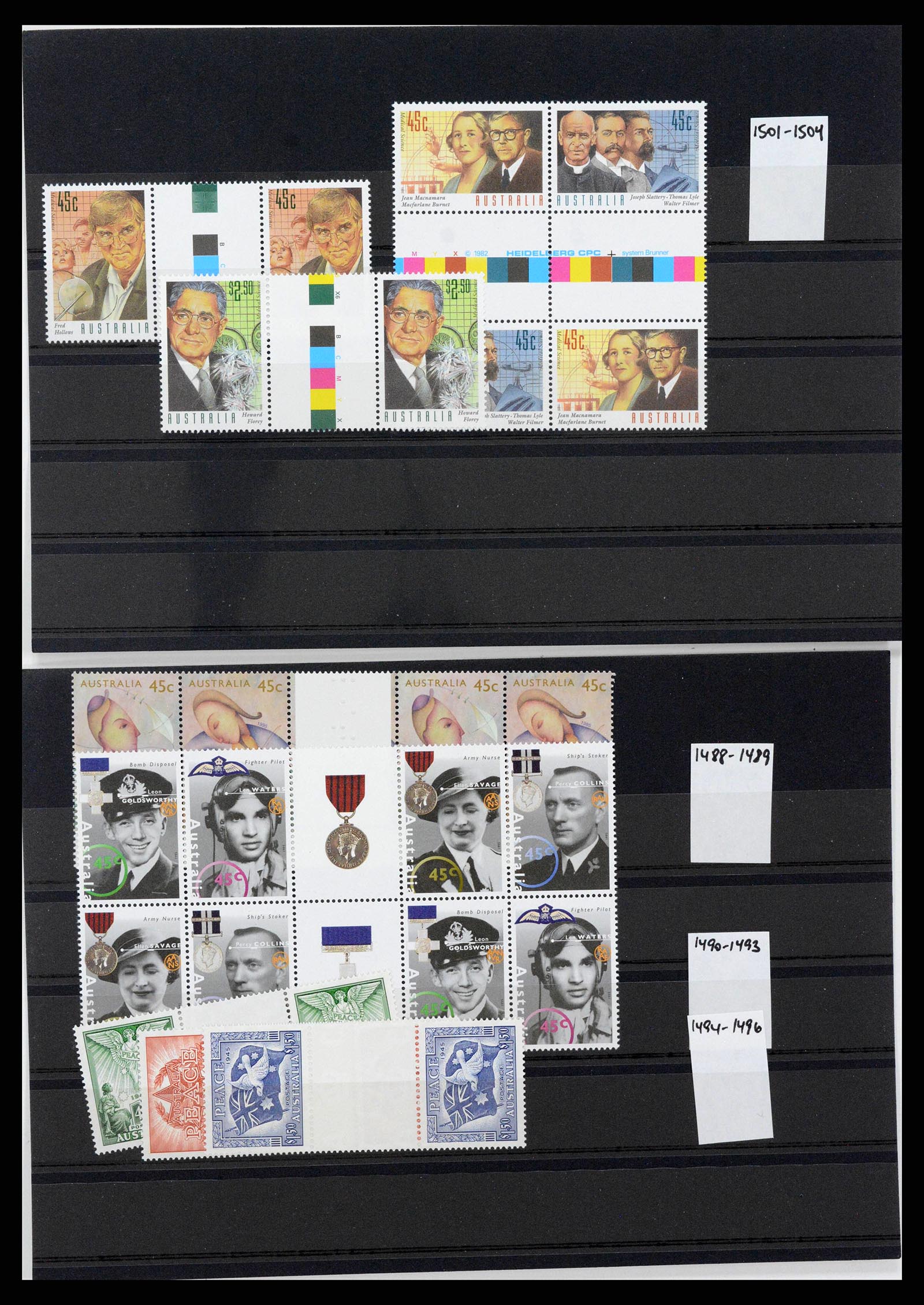 37670 0014 - Postzegelverzameling 37670 Australië gutterpairs 1968-2006.