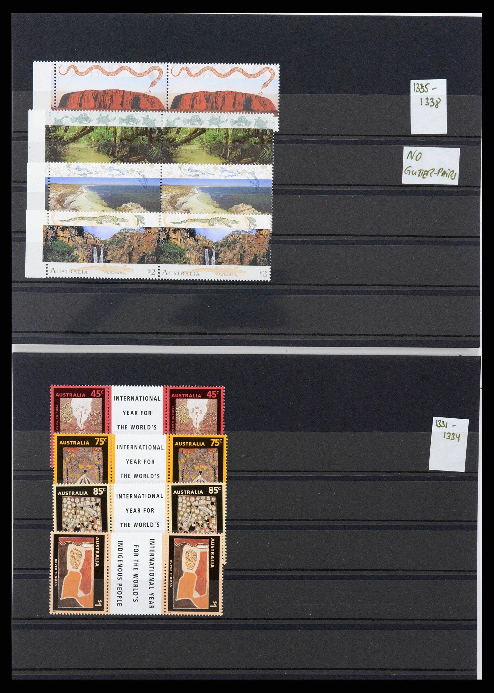 37670 0017 - Postzegelverzameling 37670 Australië gutterpairs 1968-2006.