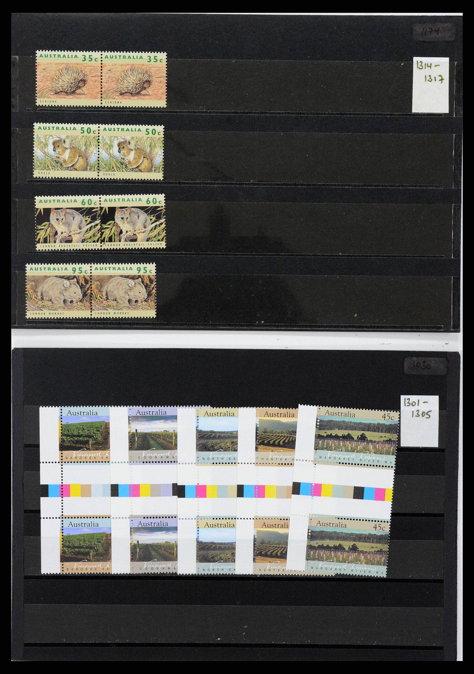 37670 0019 - Stamp collection 37670 Australia gutterpairs 1968-2006.