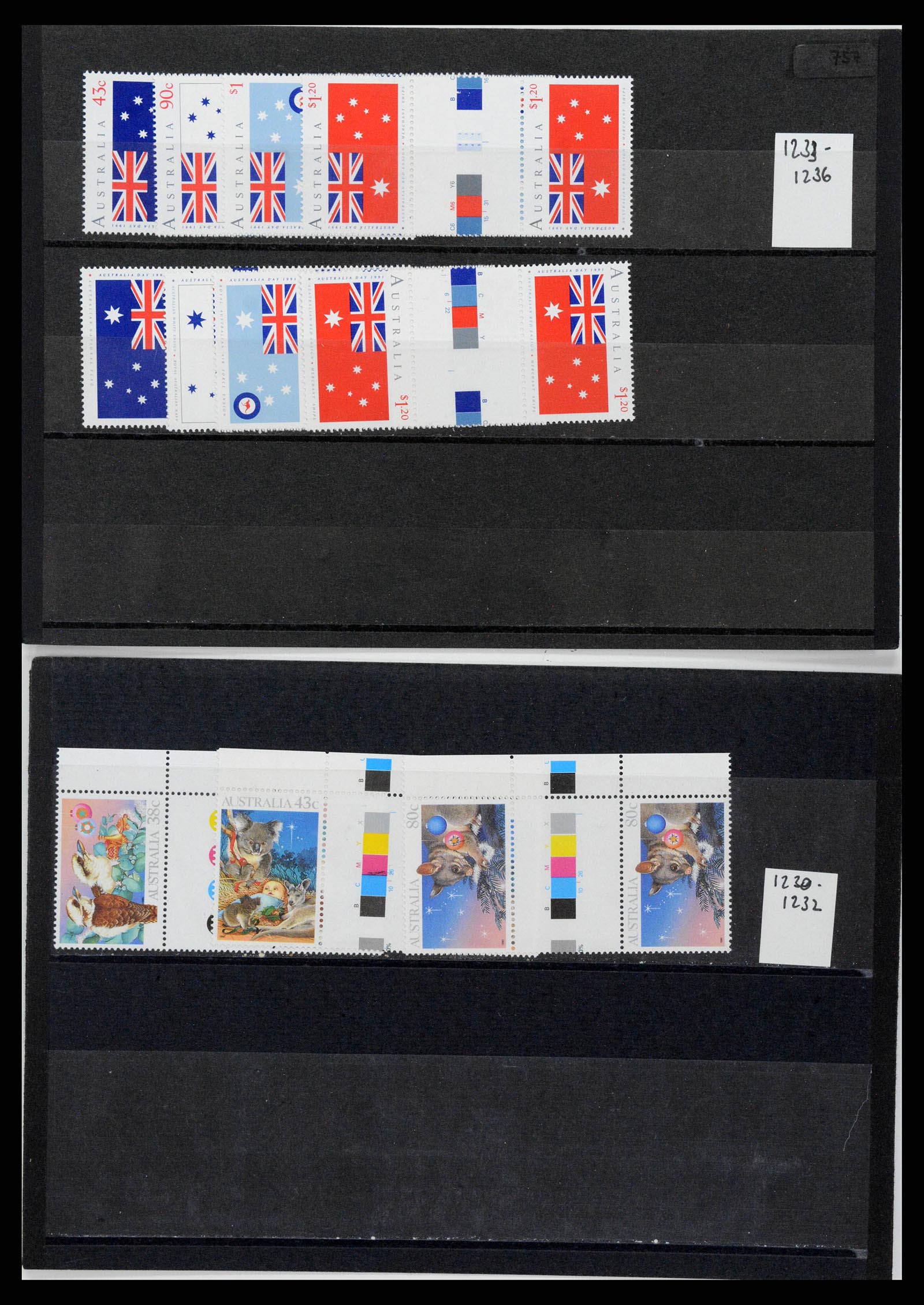 37670 0025 - Postzegelverzameling 37670 Australië gutterpairs 1968-2006.