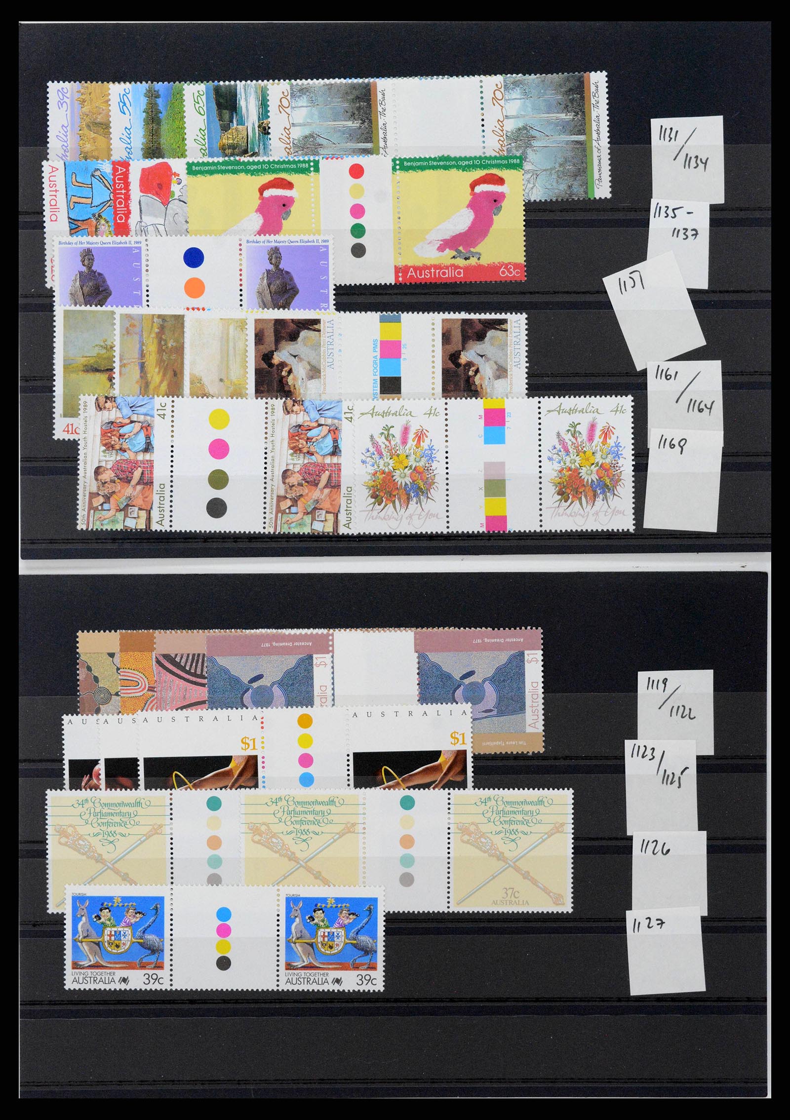37670 0028 - Postzegelverzameling 37670 Australië gutterpairs 1968-2006.
