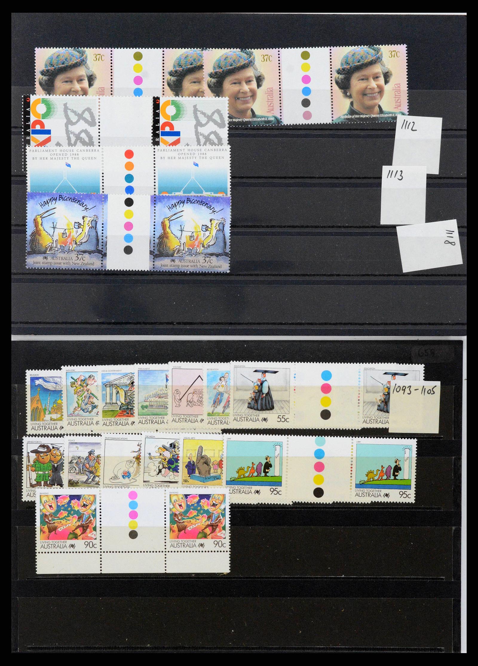 37670 0029 - Stamp collection 37670 Australia gutterpairs 1968-2006.