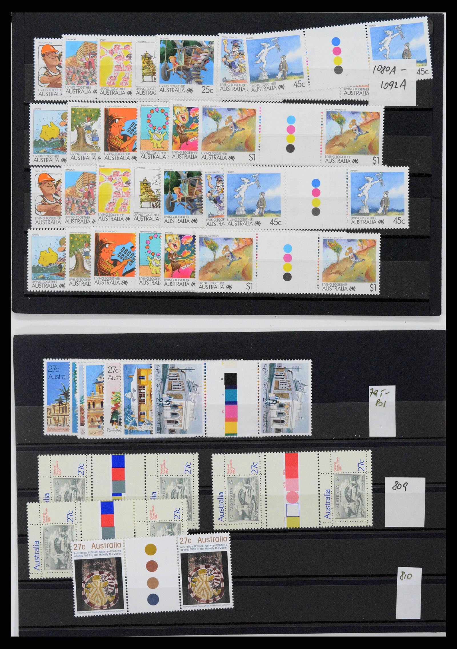 37670 0030 - Postzegelverzameling 37670 Australië gutterpairs 1968-2006.