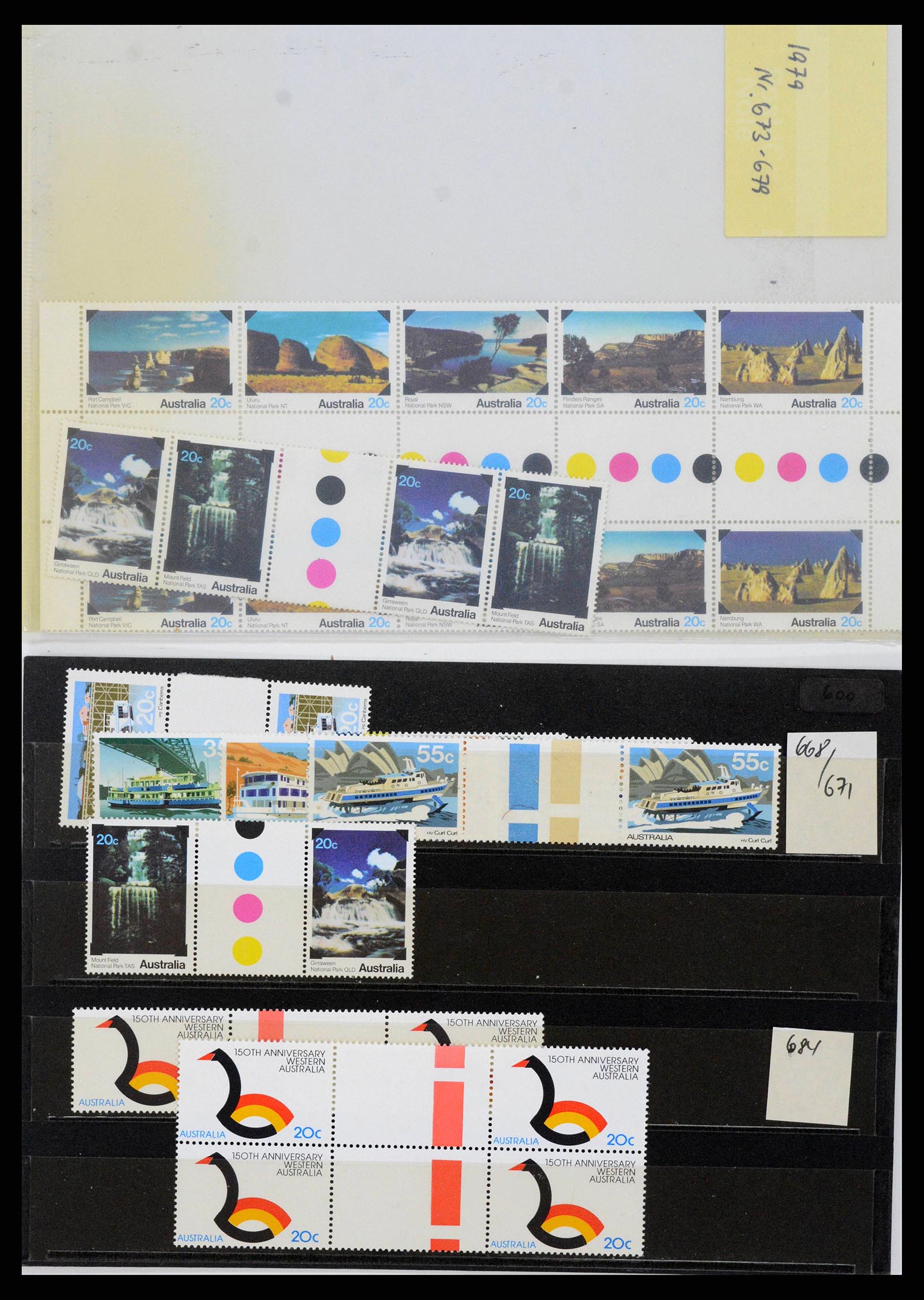 37670 0038 - Postzegelverzameling 37670 Australië gutterpairs 1968-2006.