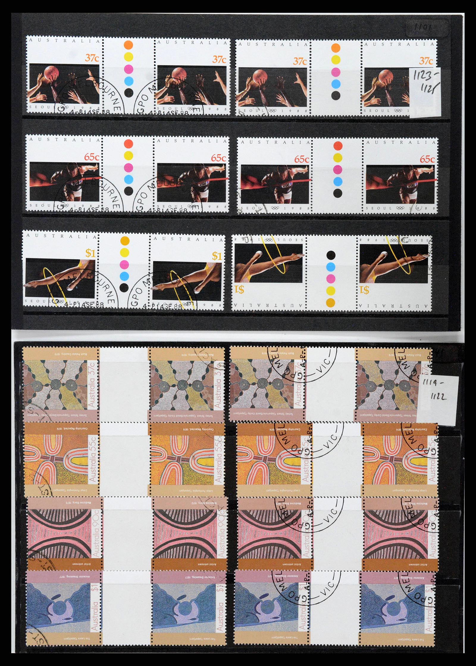 37670 0053 - Stamp collection 37670 Australia gutterpairs 1968-2006.