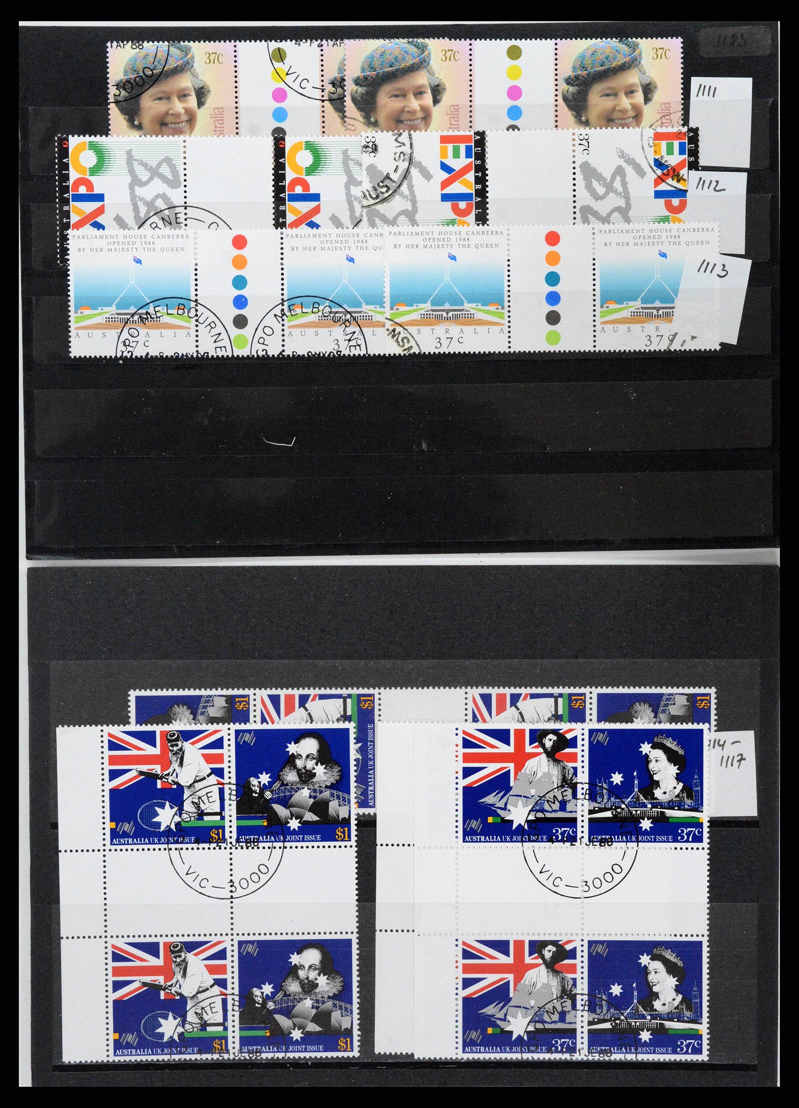 37670 0054 - Stamp collection 37670 Australia gutterpairs 1968-2006.