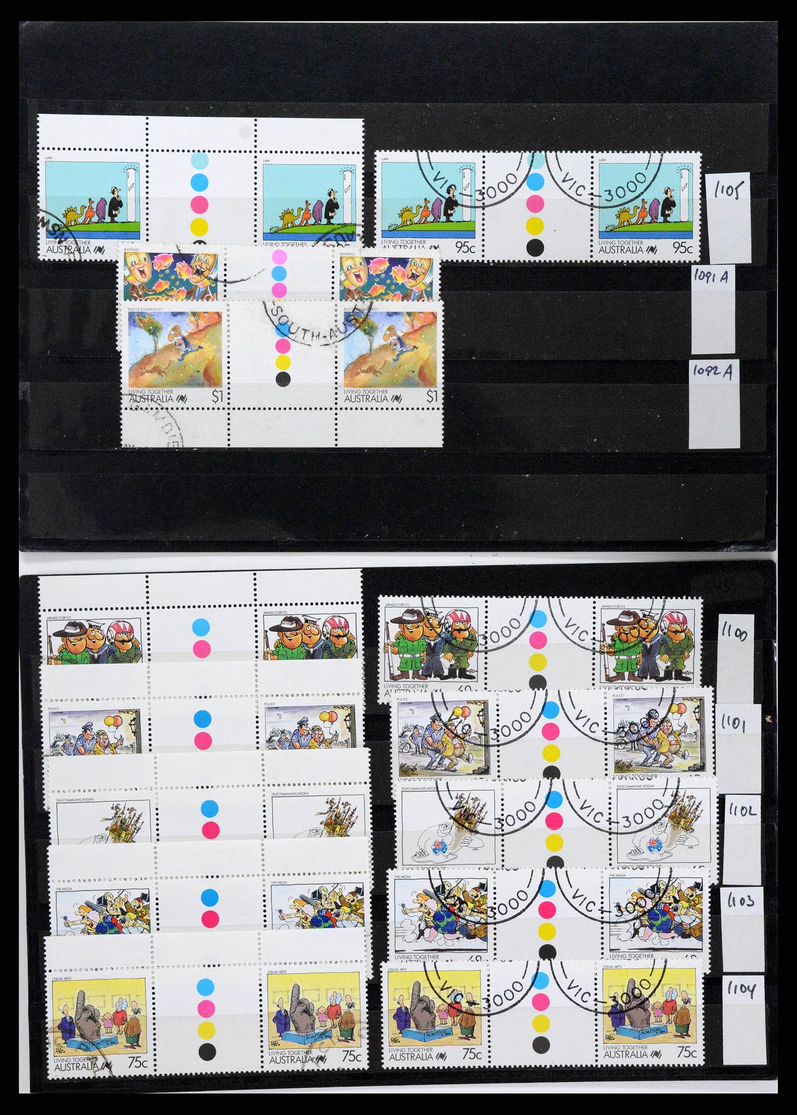 37670 0056 - Stamp collection 37670 Australia gutterpairs 1968-2006.