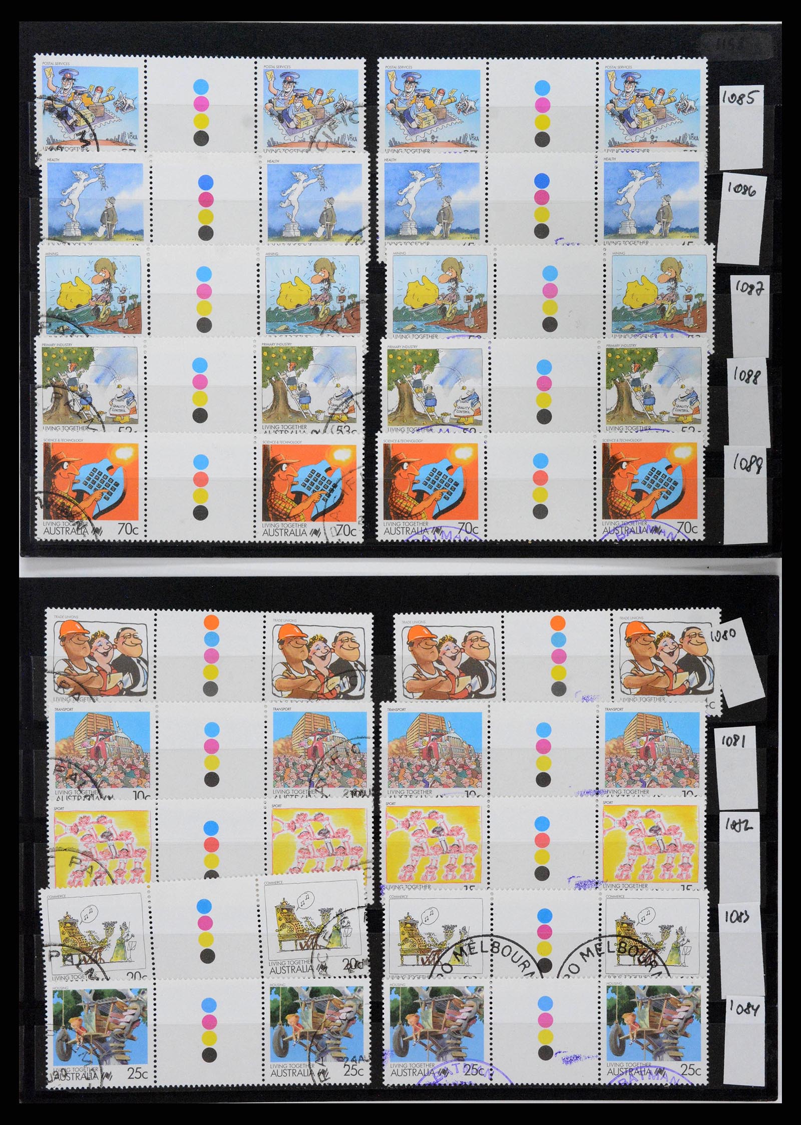 37670 0058 - Stamp collection 37670 Australia gutterpairs 1968-2006.