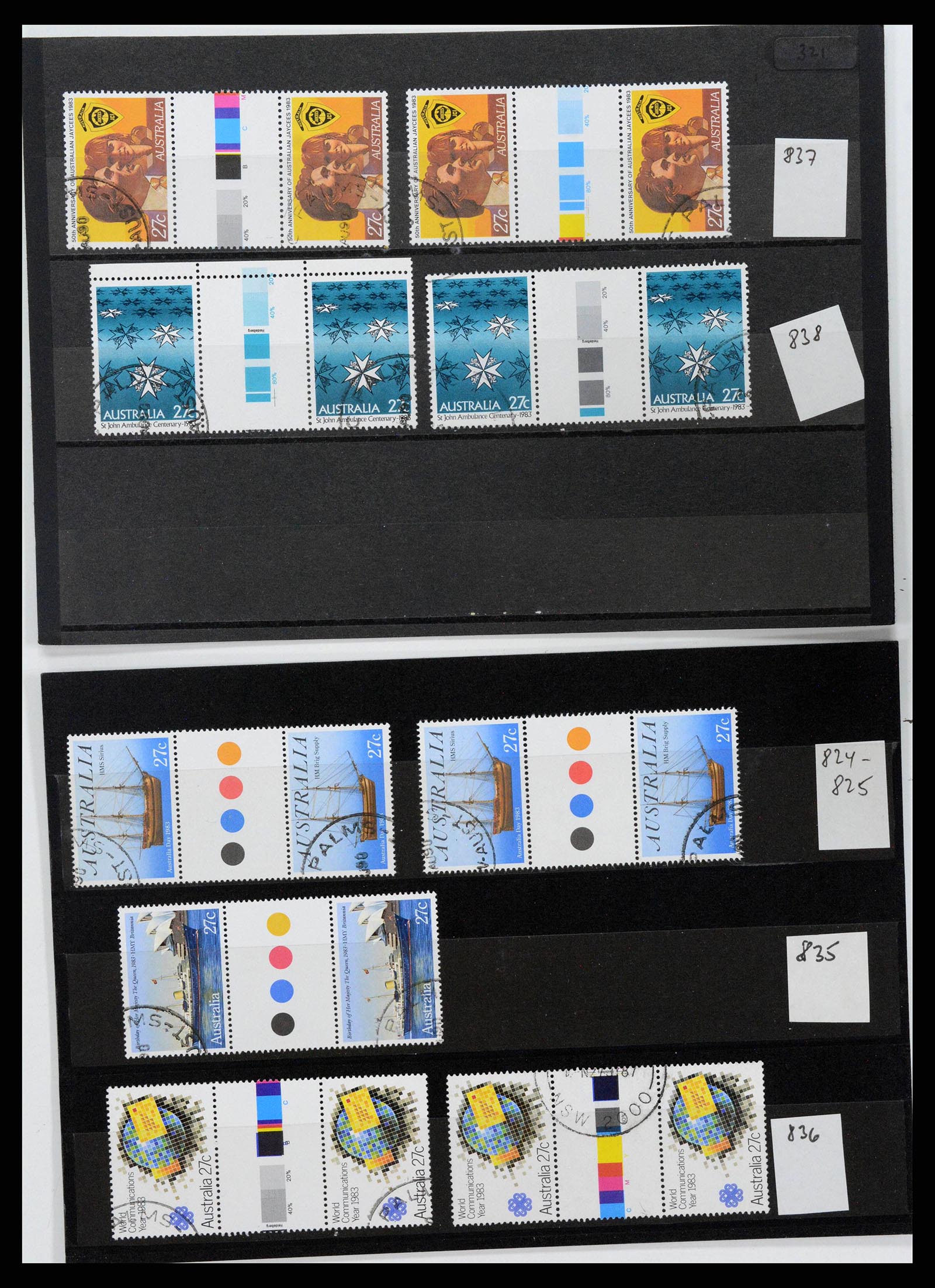 37670 0067 - Stamp collection 37670 Australia gutterpairs 1968-2006.