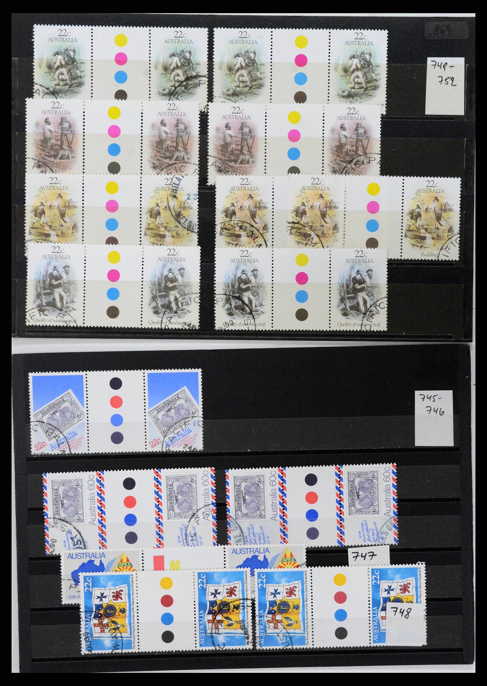 37670 0076 - Stamp collection 37670 Australia gutterpairs 1968-2006.