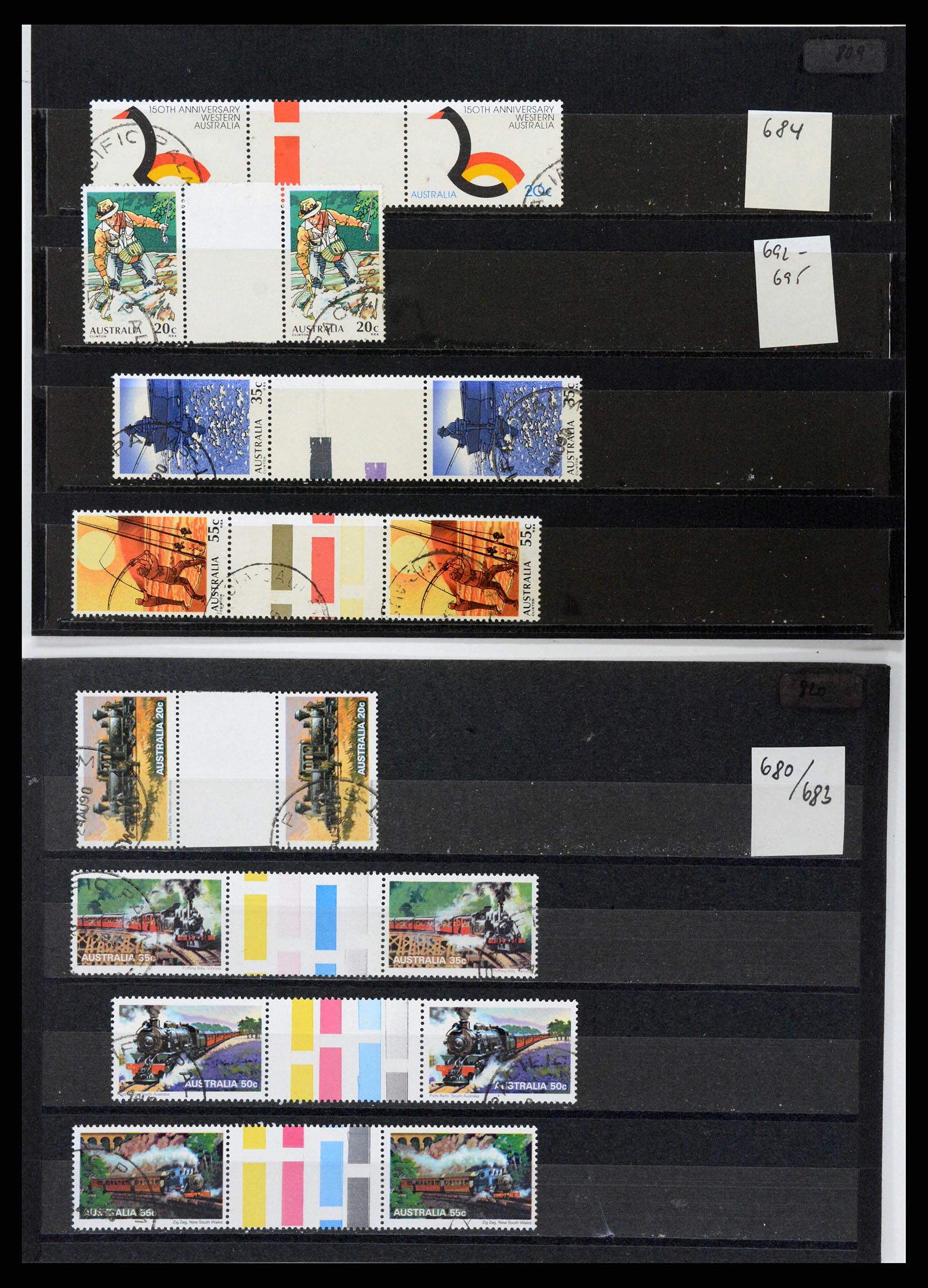 37670 0080 - Stamp collection 37670 Australia gutterpairs 1968-2006.