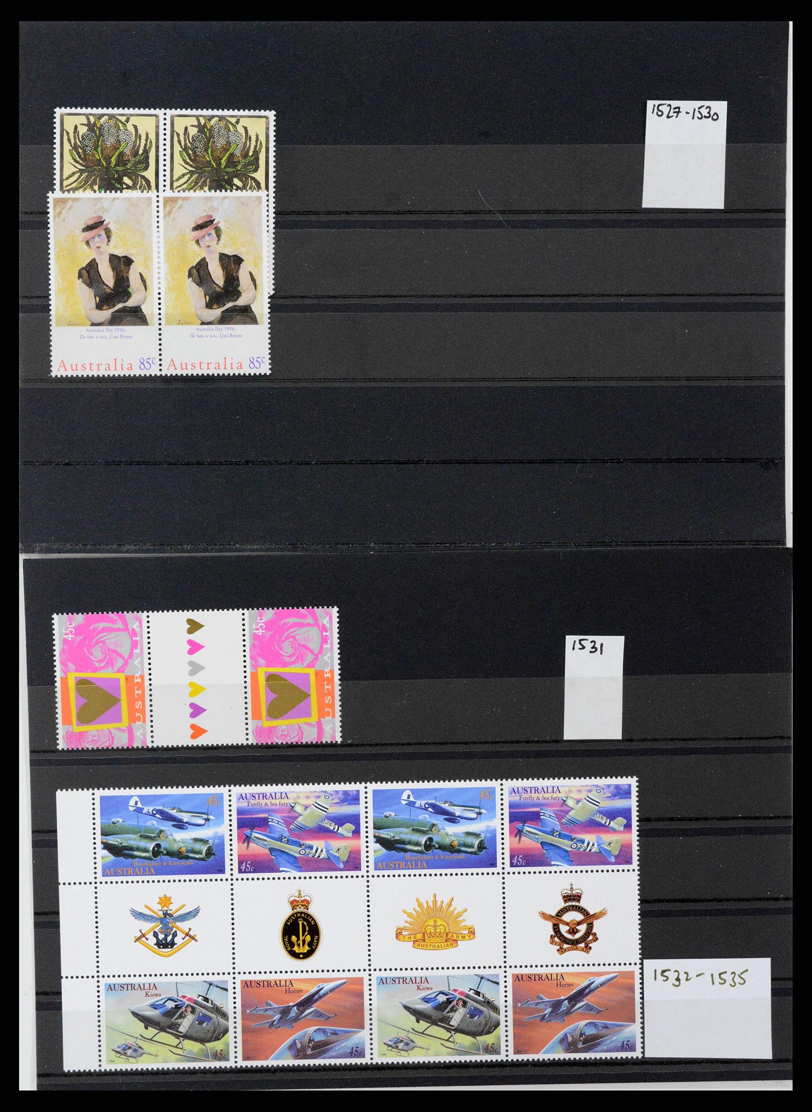 37670 0159 - Stamp collection 37670 Australia gutterpairs 1968-2006.