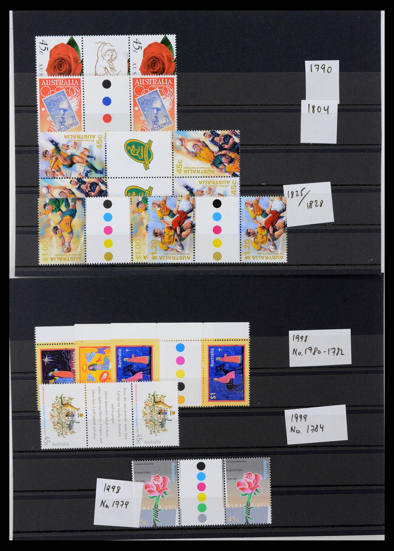 37670 0173 - Stamp collection 37670 Australia gutterpairs 1968-2006.