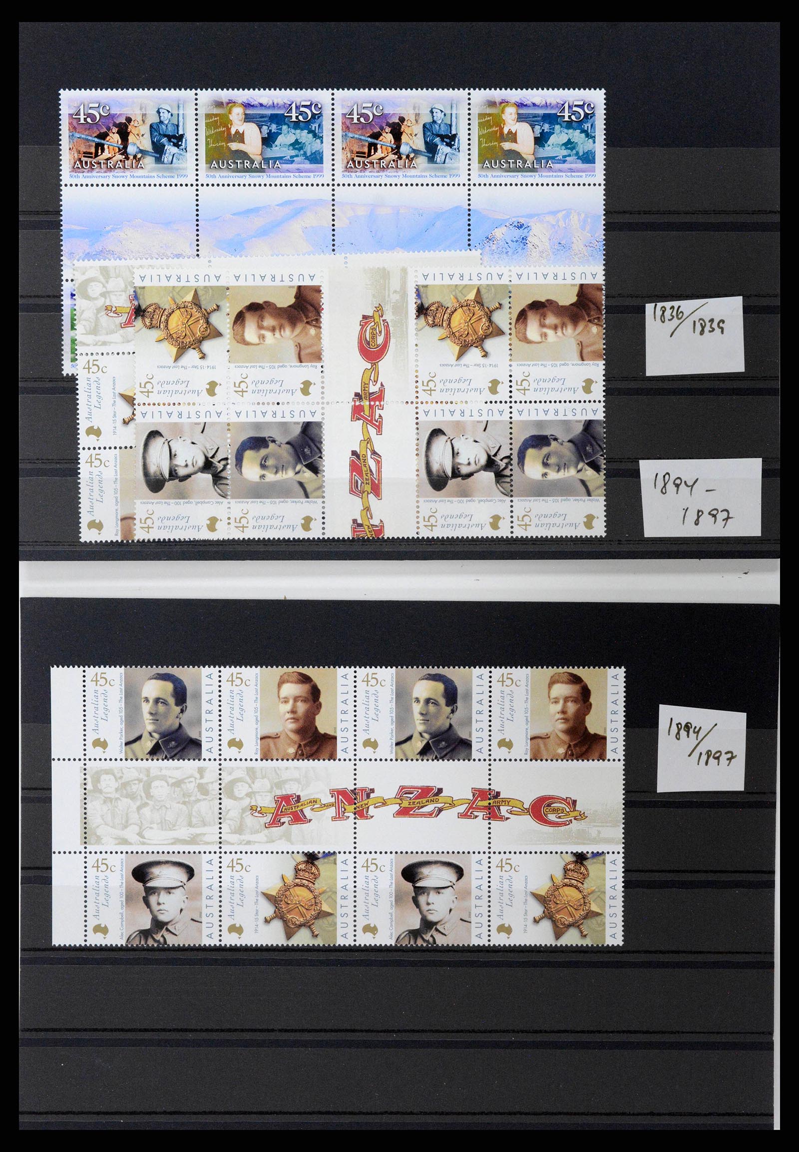 37670 0174 - Stamp collection 37670 Australia gutterpairs 1968-2006.