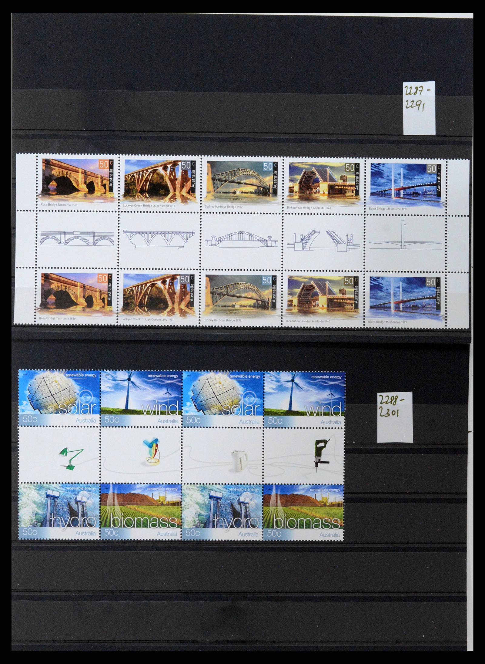 37670 0186 - Postzegelverzameling 37670 Australië gutterpairs 1968-2006.