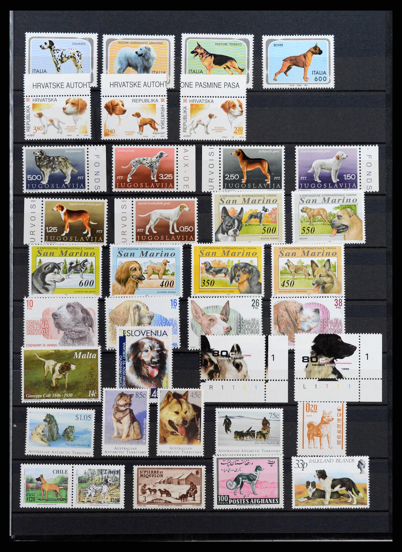 37671 101 - Postzegelverzameling 37671 Motief honden 1950-2010.