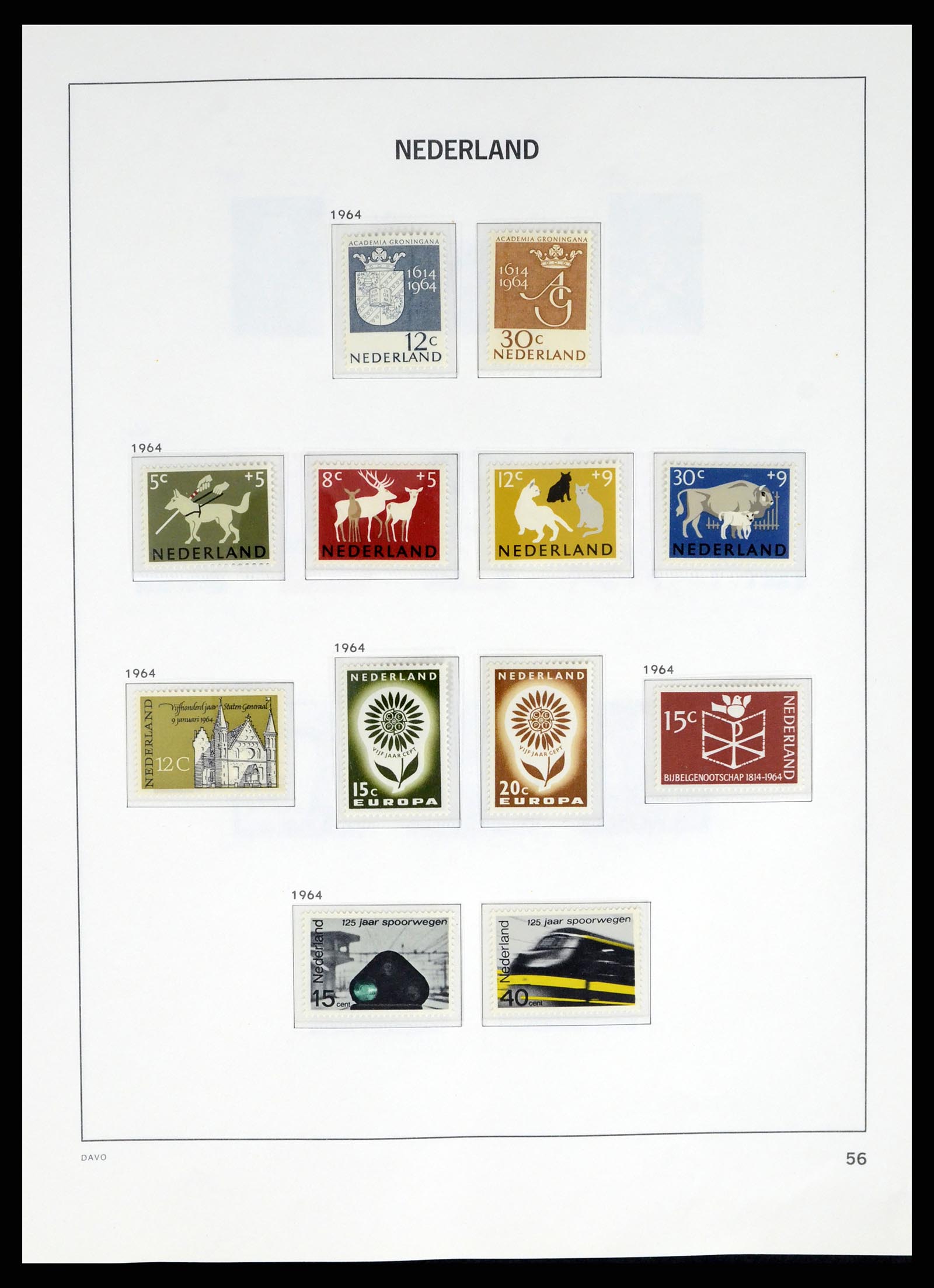 37672 052 - Postzegelverzameling 37672 Nederland 1864-1975.