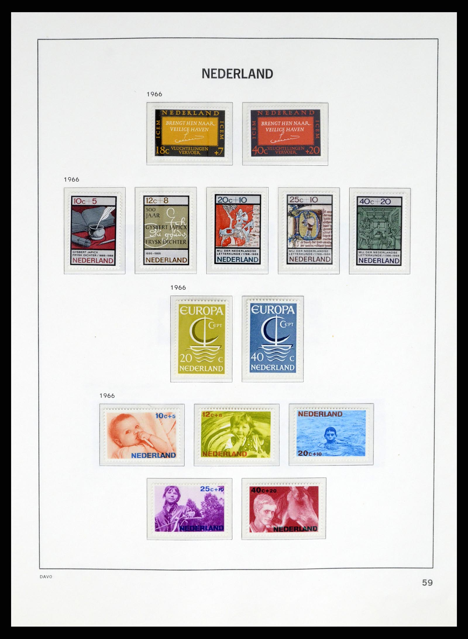 37672 055 - Postzegelverzameling 37672 Nederland 1864-1975.
