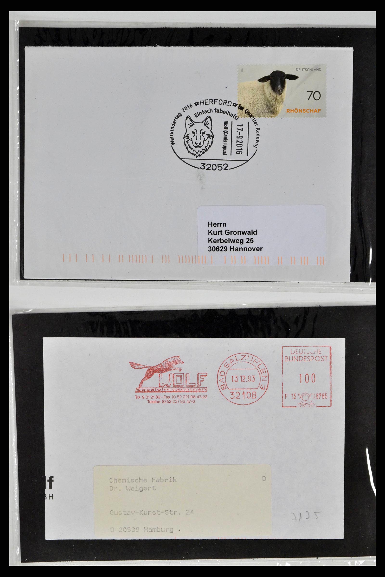 37673 0002 - Postzegelverzameling 37673 Motief honden brieven 1900-2000.