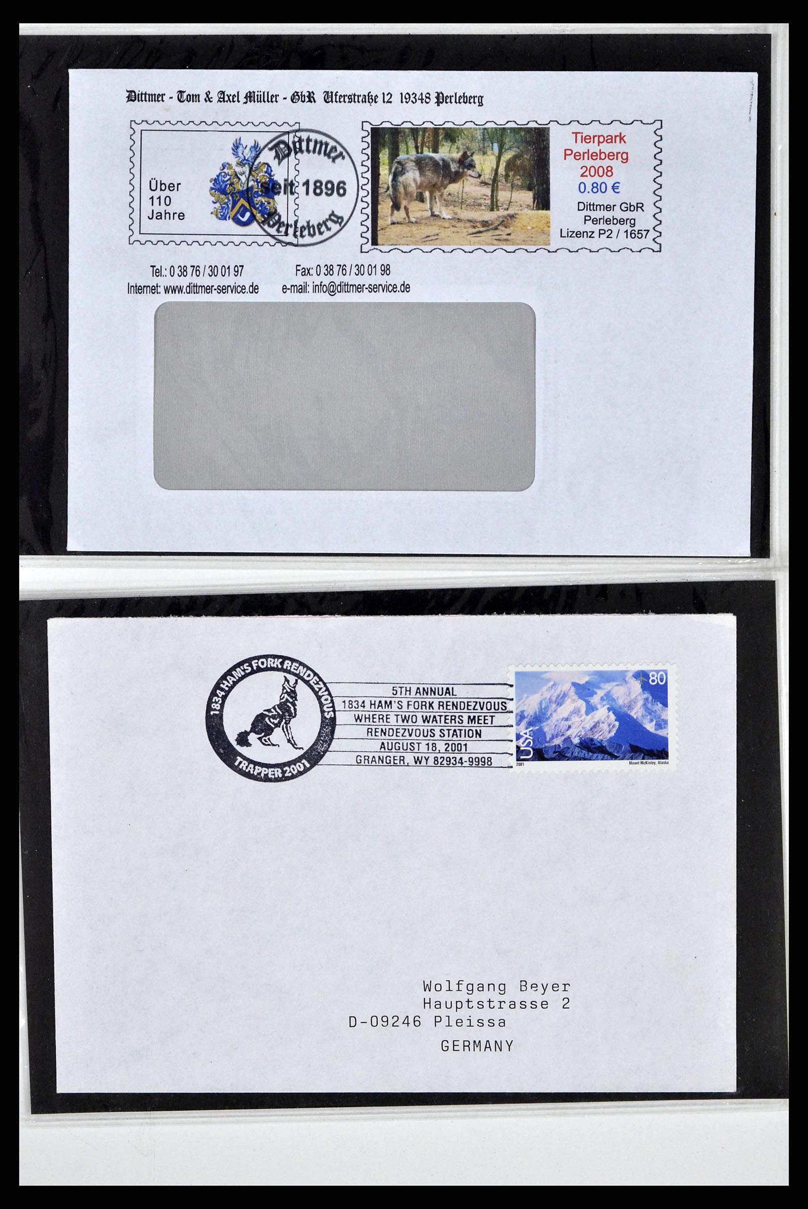 37673 0005 - Postzegelverzameling 37673 Motief honden brieven 1900-2000.