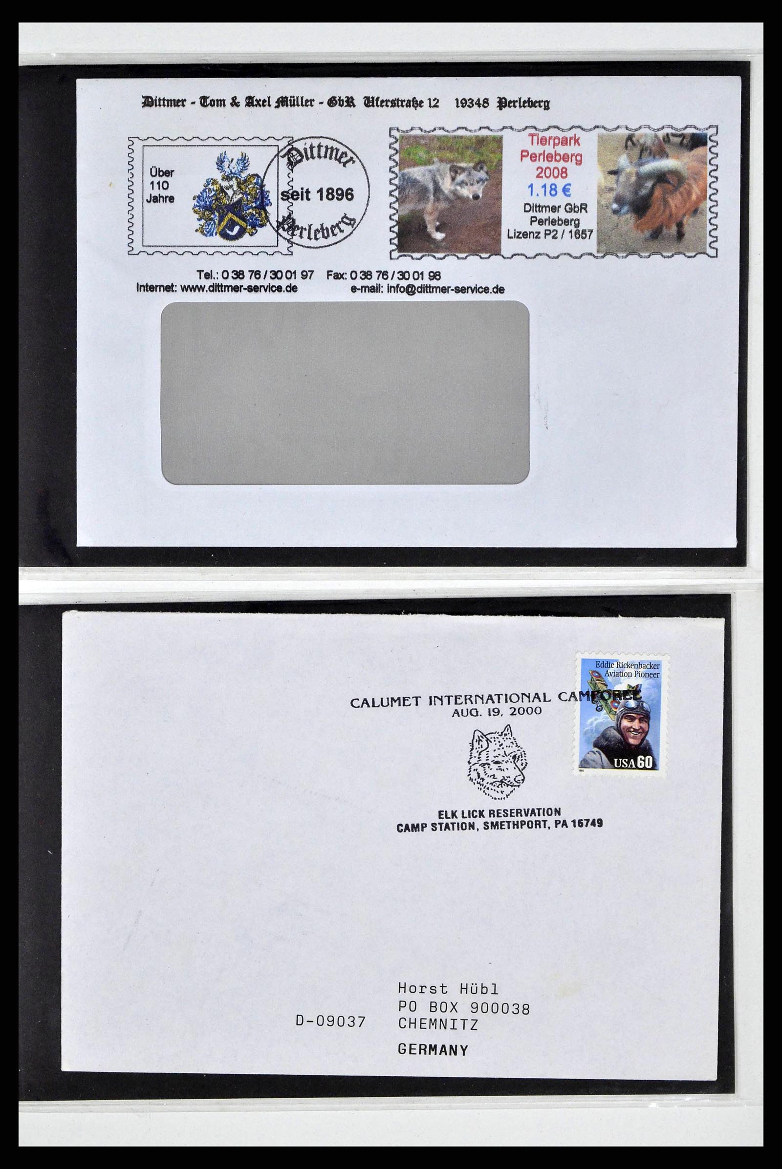 37673 0006 - Postzegelverzameling 37673 Motief honden brieven 1900-2000.