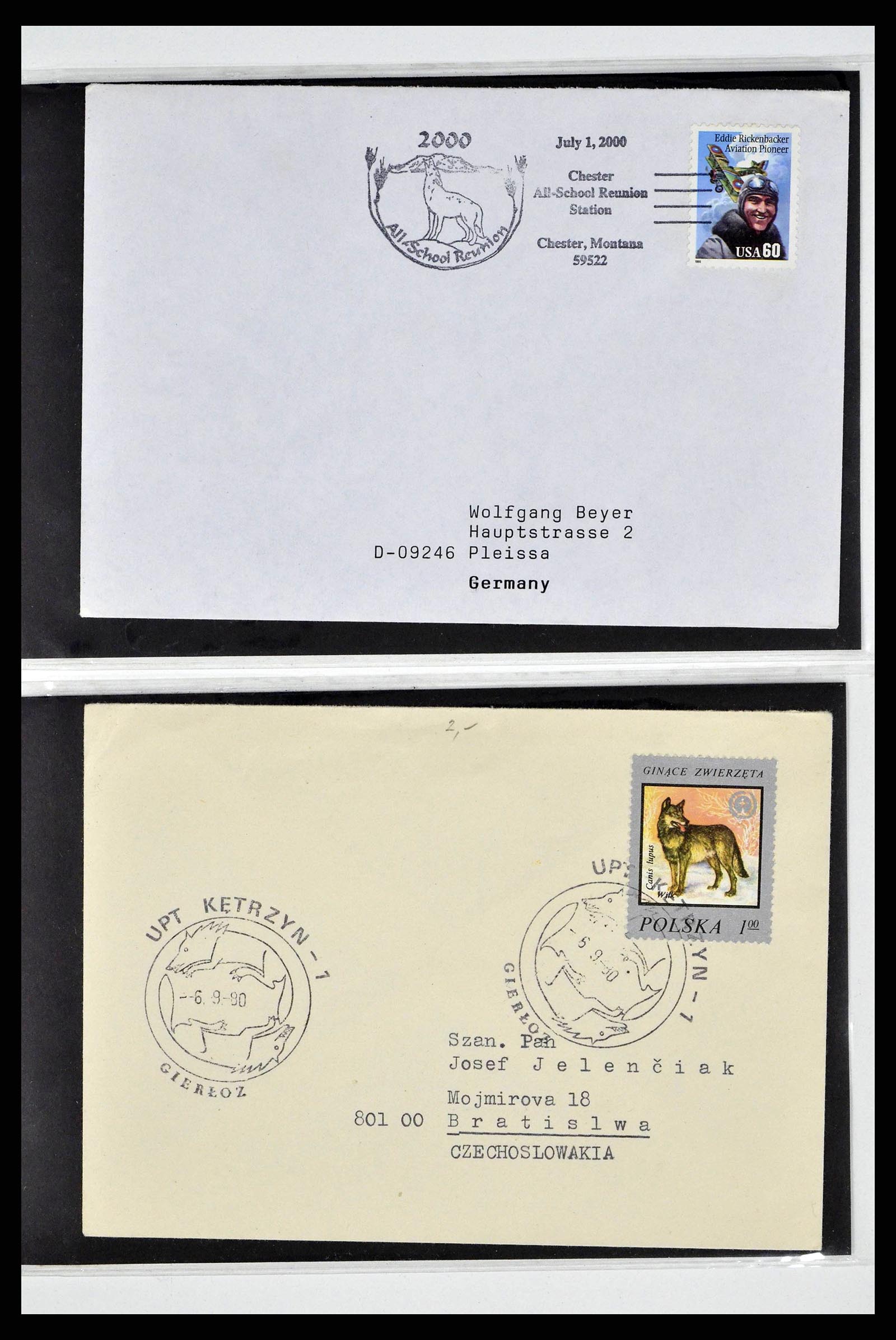 37673 0008 - Postzegelverzameling 37673 Motief honden brieven 1900-2000.