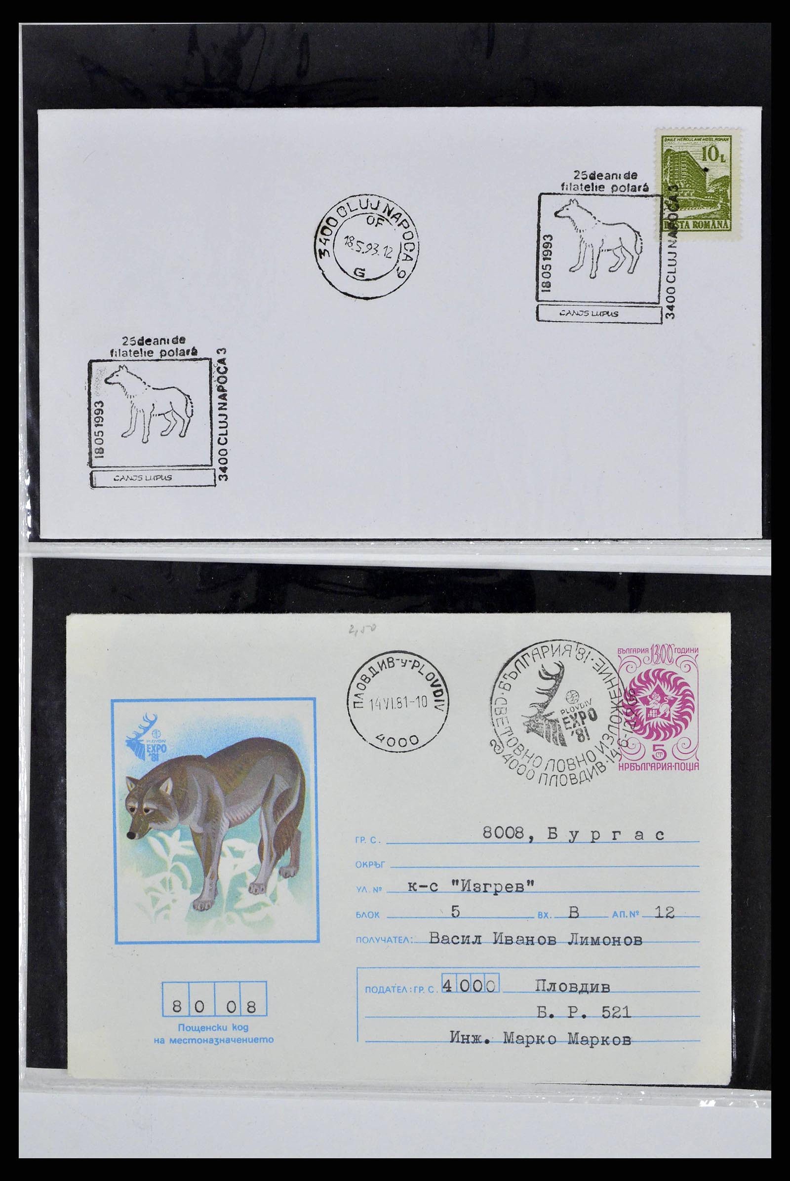 37673 0018 - Postzegelverzameling 37673 Motief honden brieven 1900-2000.