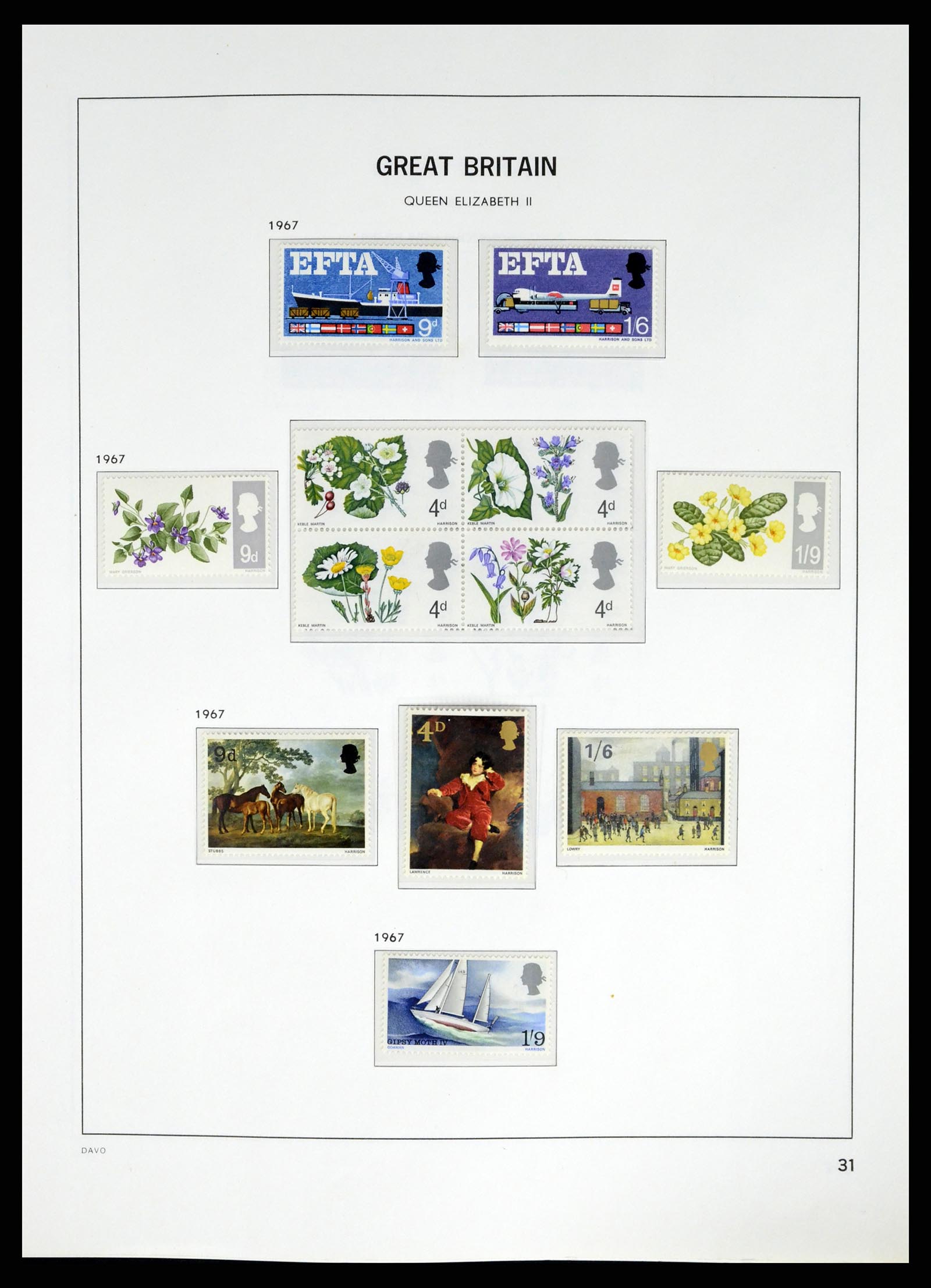 37684 025 - Postzegelverzameling 37684 Engeland 1948-2018.