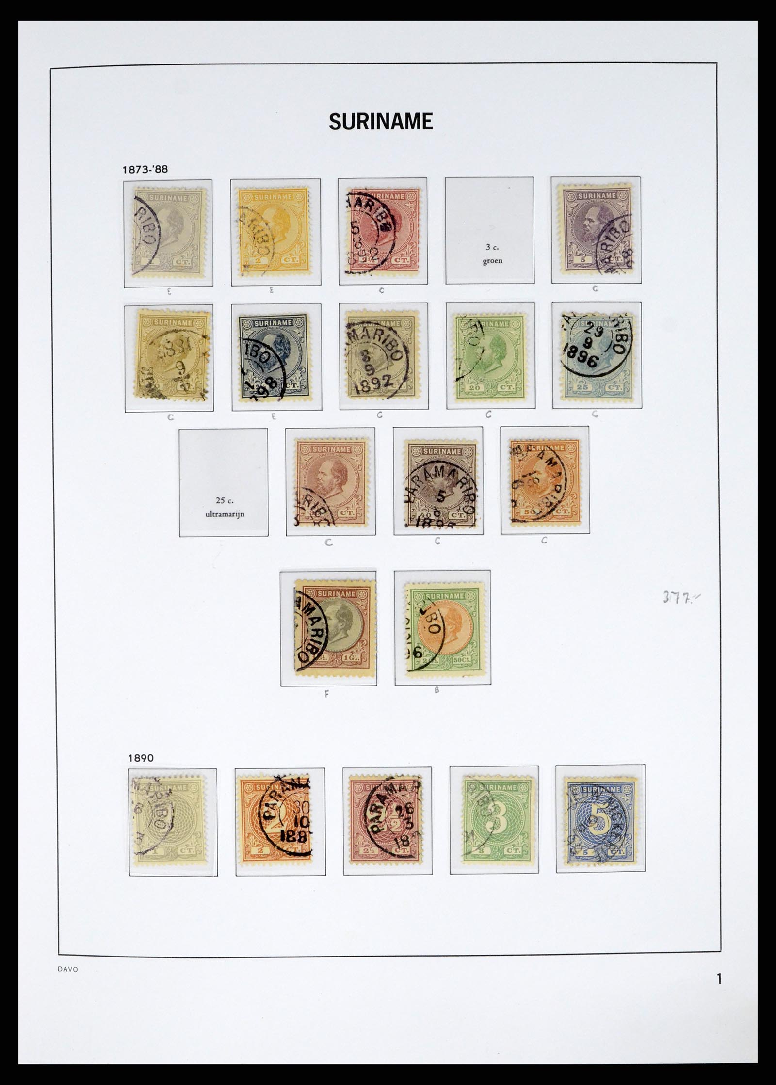 37685 001 - Postzegelverzameling 37685 Suriname 1873-1975.